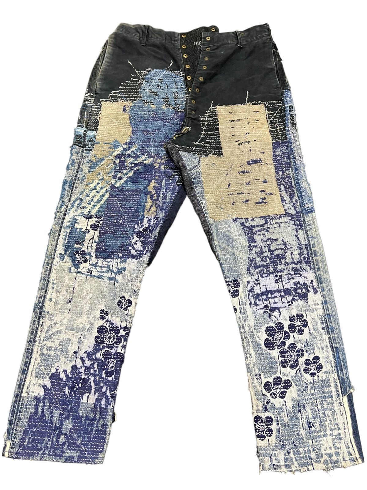 Kapital × Kapital Kountry 🔥Kapital Boro Indigo Redux Sarouel Distressed Denim Jeans Size US 31 - 2 Thumbnail