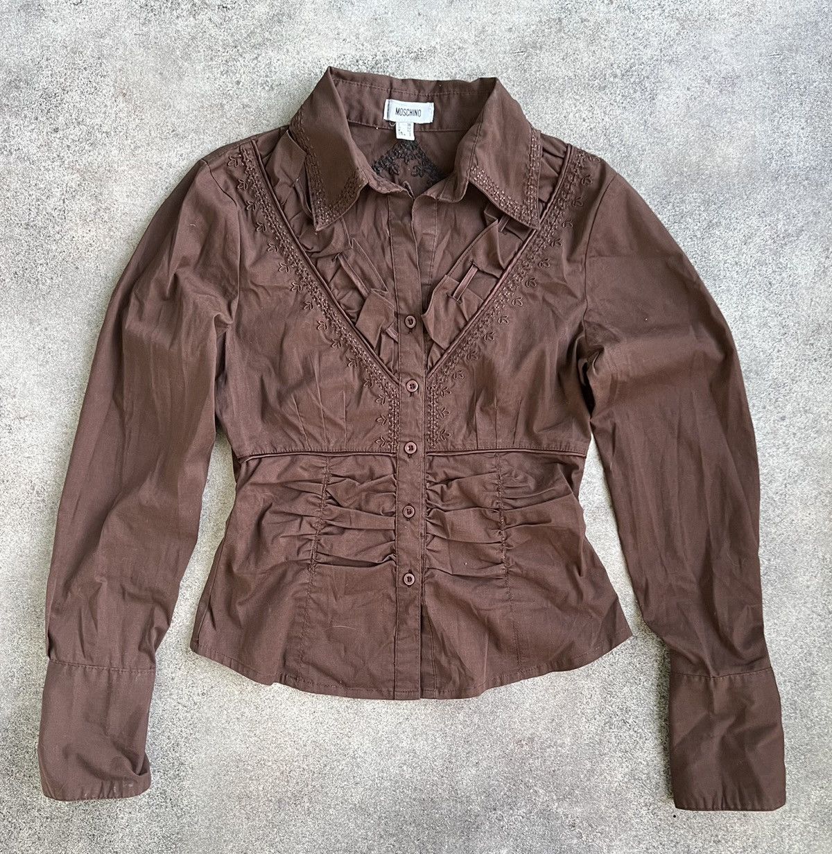 image of Archival Clothing x Moschino Vintage Blouse in Brown, Women's (Size XS)