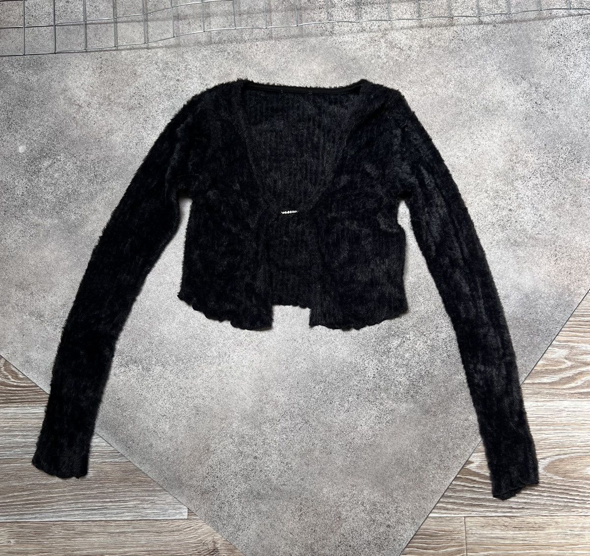 Vintage Japanese fuzzy crop top like jacquemus