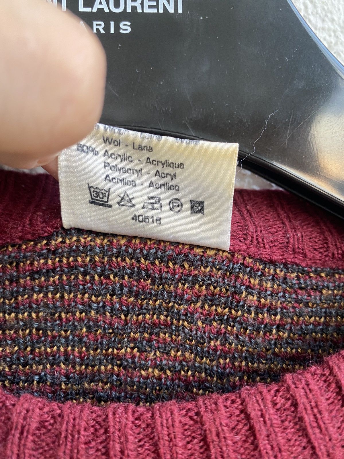Yves Saint Laurent 90’s YSL Sweater Wool Size US L / EU 52-54 / 3 - 3 Thumbnail