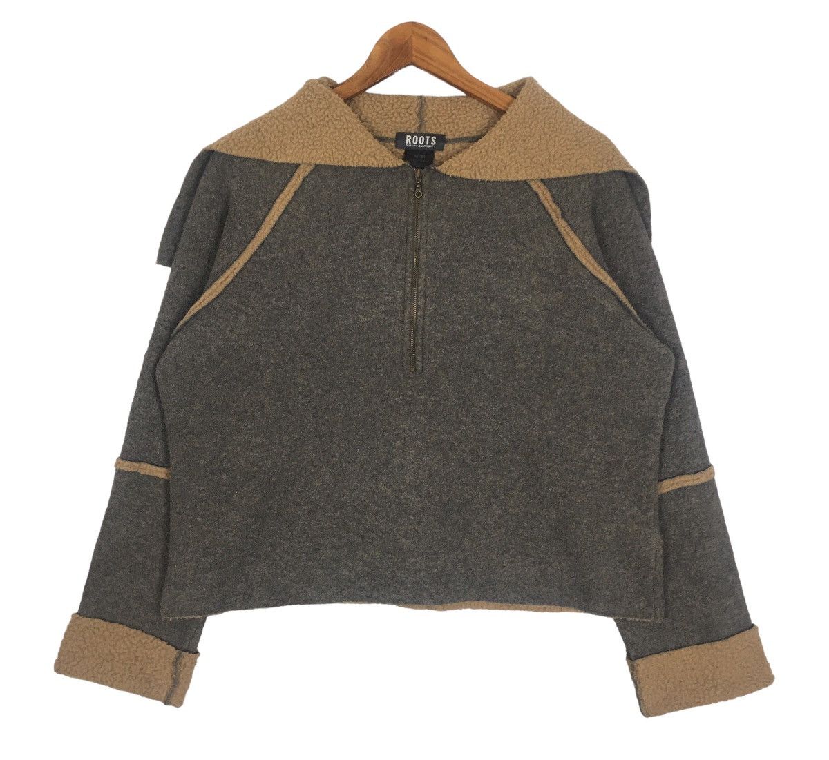 Designer × Roots ROOTS flecee half zipper hoodie jacket Size M / US 6-8 / IT 42-44 - 2 Thumbnail
