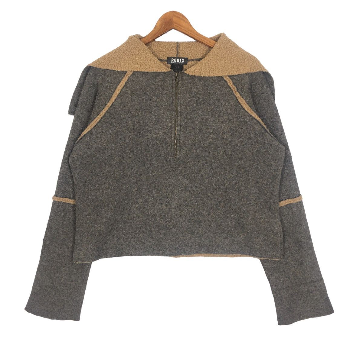 Designer × Roots ROOTS flecee half zipper hoodie jacket Size M / US 6-8 / IT 42-44 - 1 Thumbnail