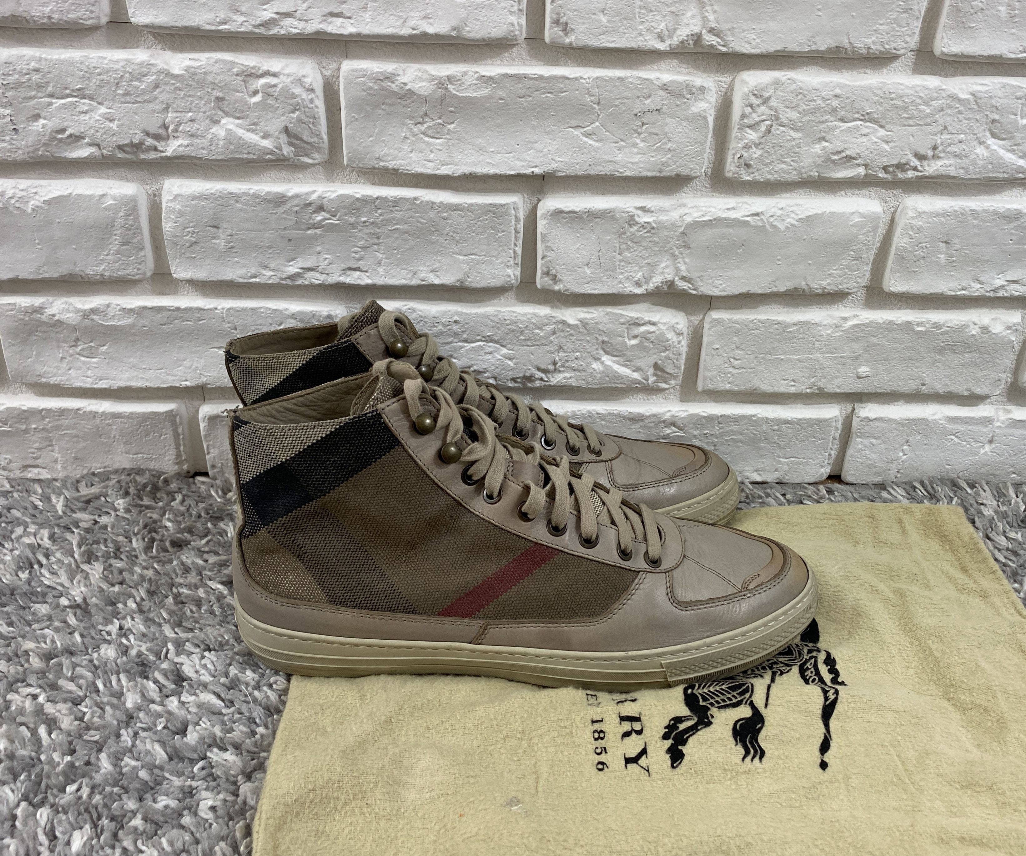 Burberry Burberry Nova Check High Top Sneakers Size 43 US 10 Size US 10 / EU 43 - 1 Thumbnail