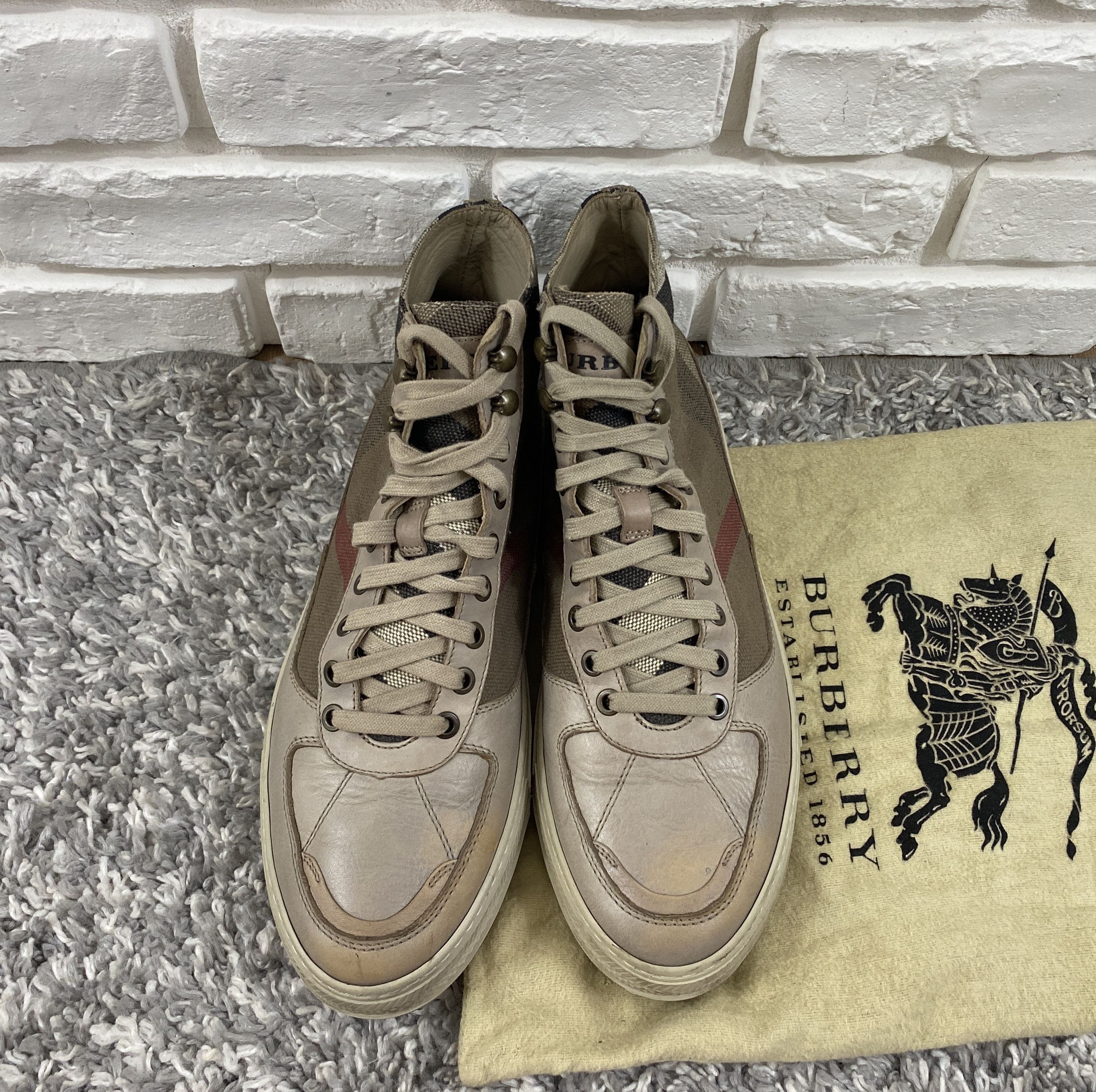 Burberry Burberry Nova Check High Top Sneakers Size 43 US 10 Size US 10 / EU 43 - 5 Thumbnail