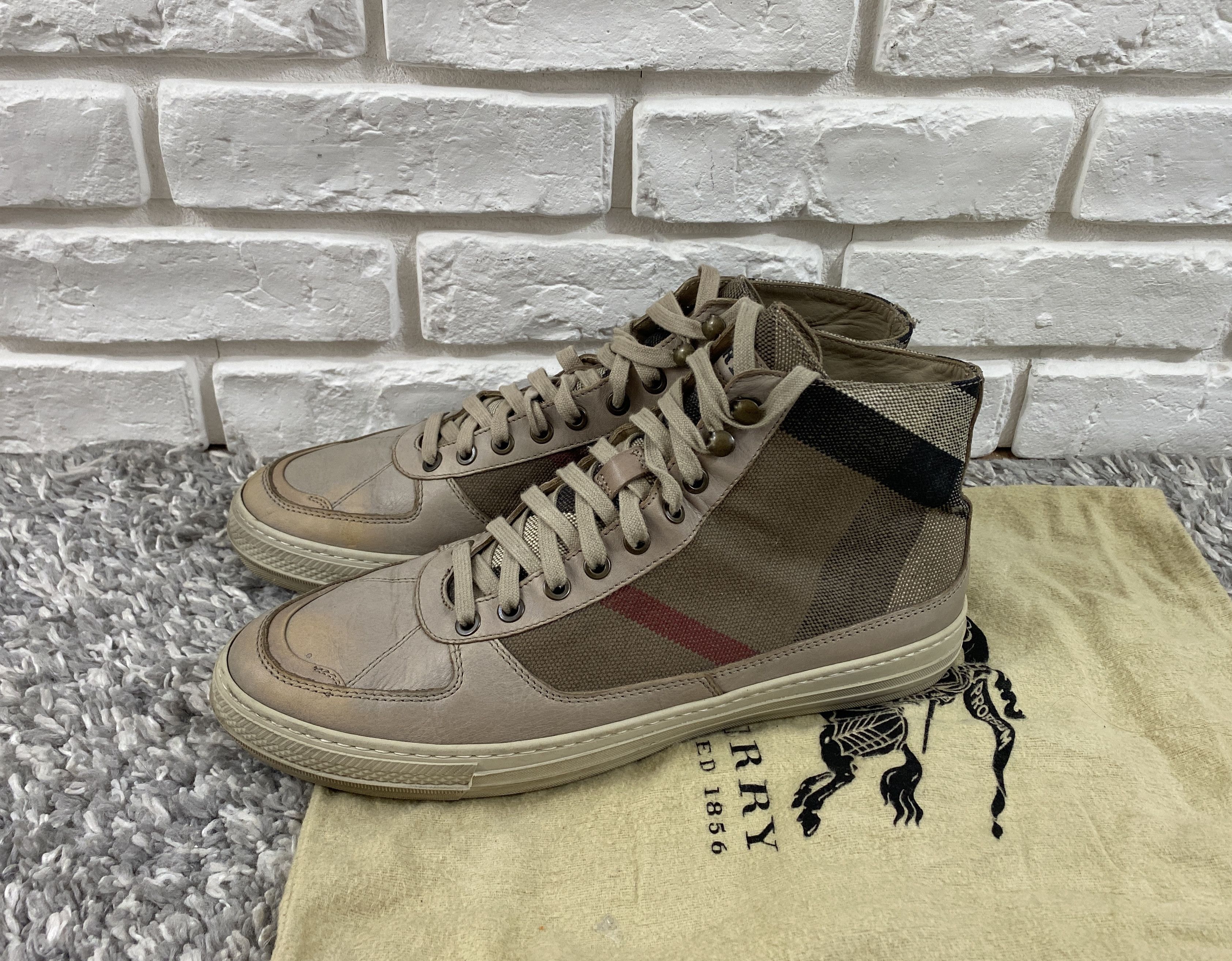 Burberry Burberry Nova Check High Top Sneakers Size 43 US 10 Size US 10 / EU 43 - 3 Thumbnail