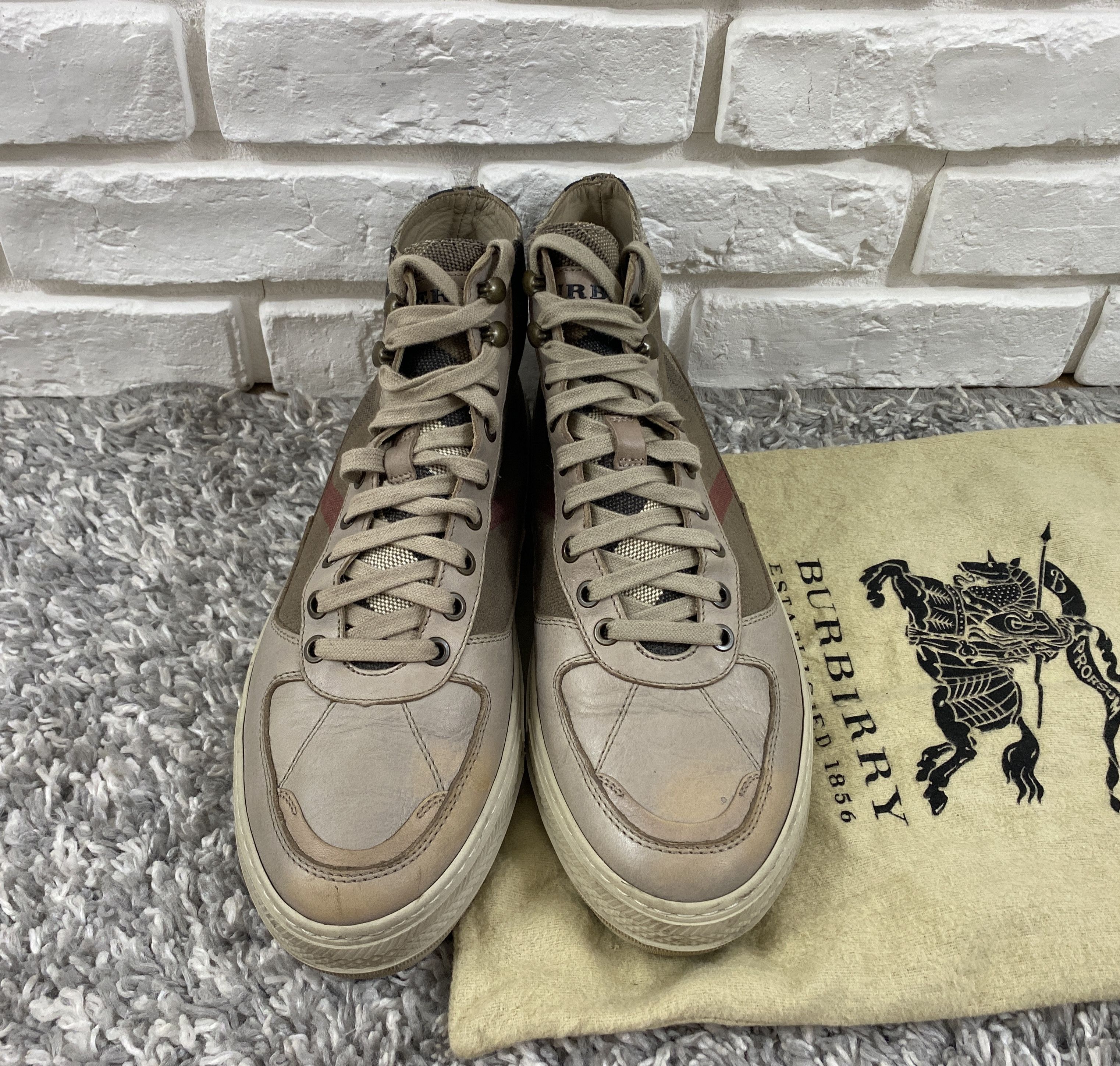 Burberry Burberry Nova Check High Top Sneakers Size 43 US 10 Size US 10 / EU 43 - 4 Thumbnail