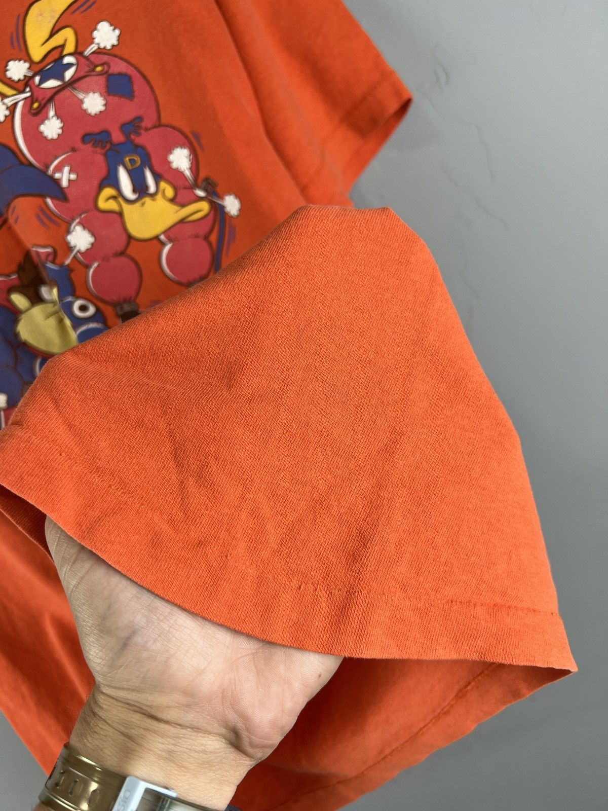 Vintage × Warner Bros Vtg 1993 Lovely Tunes Big band print tee y2k orange colour Size US M / EU 48-50 / 2 - 8 Thumbnail