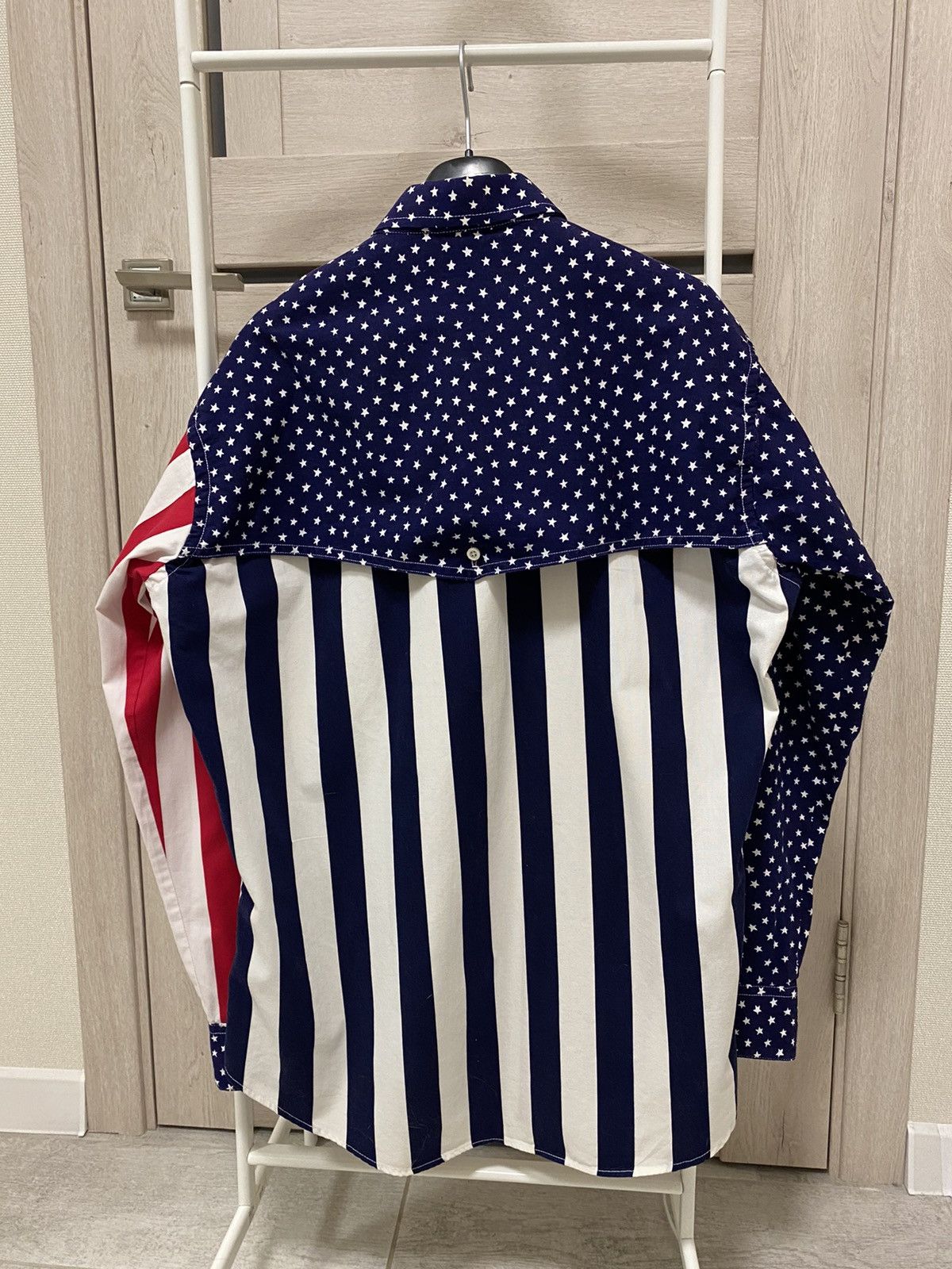Ruddock Shirts × Vintage Ruddock Bros American Flag Print Made in USA Cotton Shirt Size US L / EU 52-54 / 3 - 8 Thumbnail