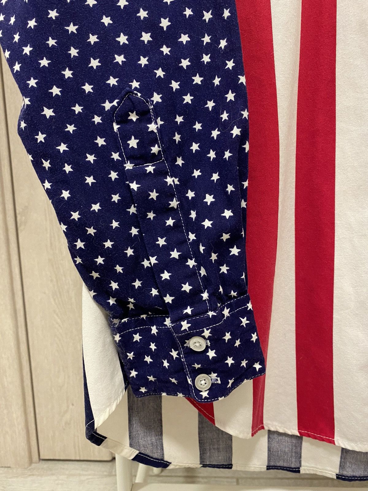 Ruddock Shirts × Vintage Ruddock Bros American Flag Print Made in USA Cotton Shirt Size US L / EU 52-54 / 3 - 4 Thumbnail