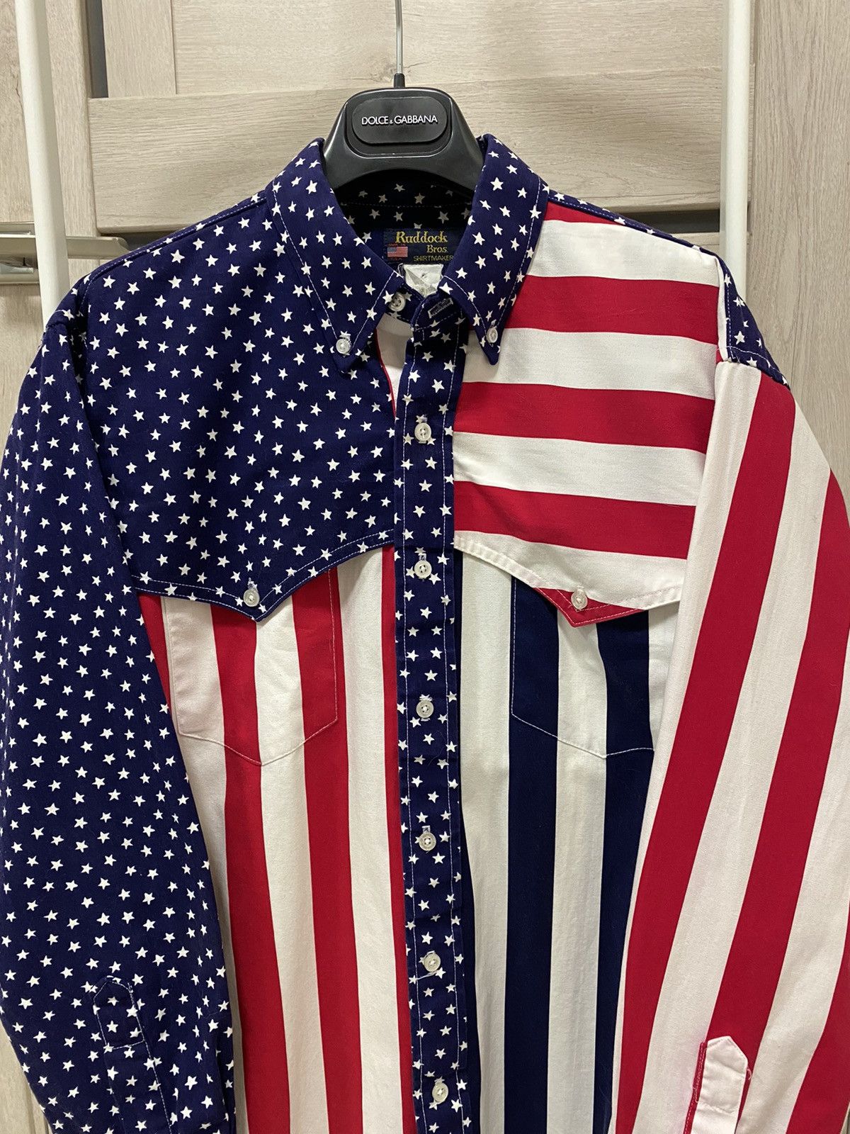 Ruddock Shirts × Vintage Ruddock Bros American Flag Print Made in USA Cotton Shirt Size US L / EU 52-54 / 3 - 2 Thumbnail