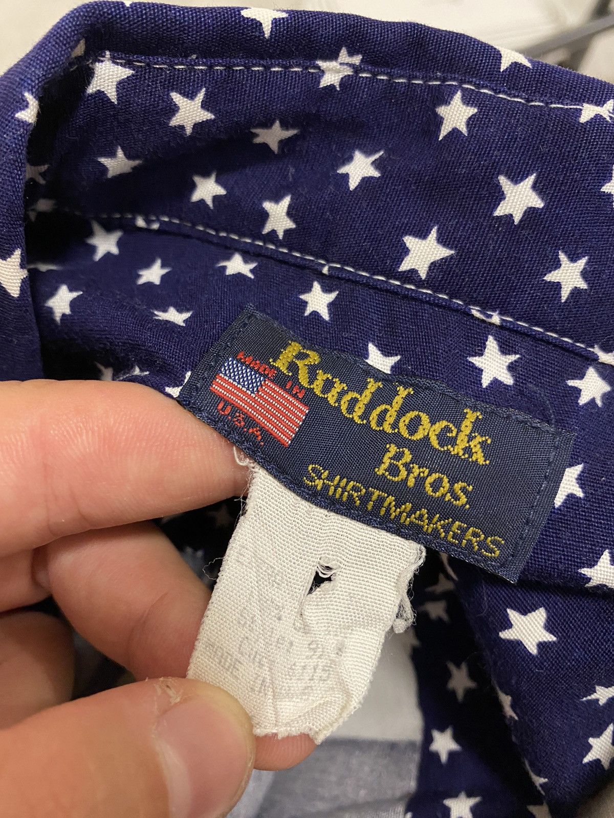 Ruddock Shirts × Vintage Ruddock Bros American Flag Print Made in USA Cotton Shirt Size US L / EU 52-54 / 3 - 10 Thumbnail