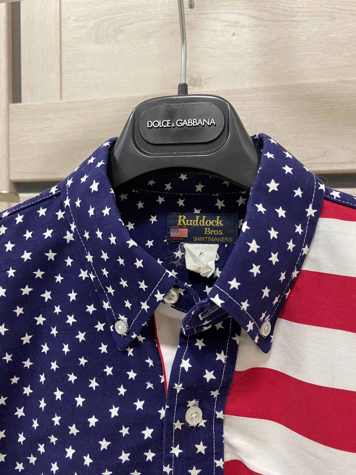Ruddock Shirts × Vintage Ruddock Bros American Flag Print Made in USA Cotton Shirt Size US L / EU 52-54 / 3 - 7 Thumbnail