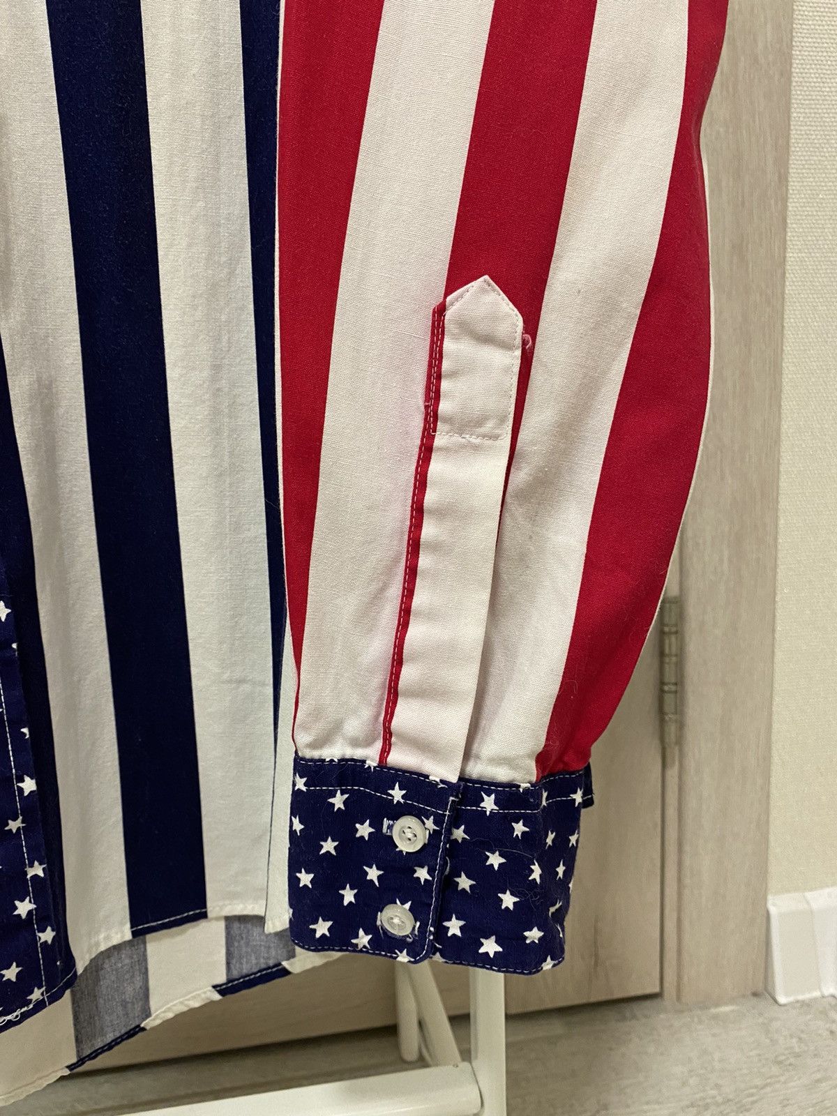 Ruddock Shirts × Vintage Ruddock Bros American Flag Print Made in USA Cotton Shirt Size US L / EU 52-54 / 3 - 5 Thumbnail