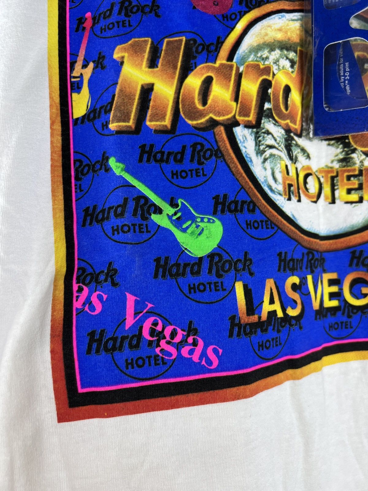 Band Tees × Hard Rock Cafe × Vintage Vintage 3D Hard Rock Las Vegas tee 1990 with 3D glass y2k Size US L / EU 52-54 / 3 - 6 Thumbnail