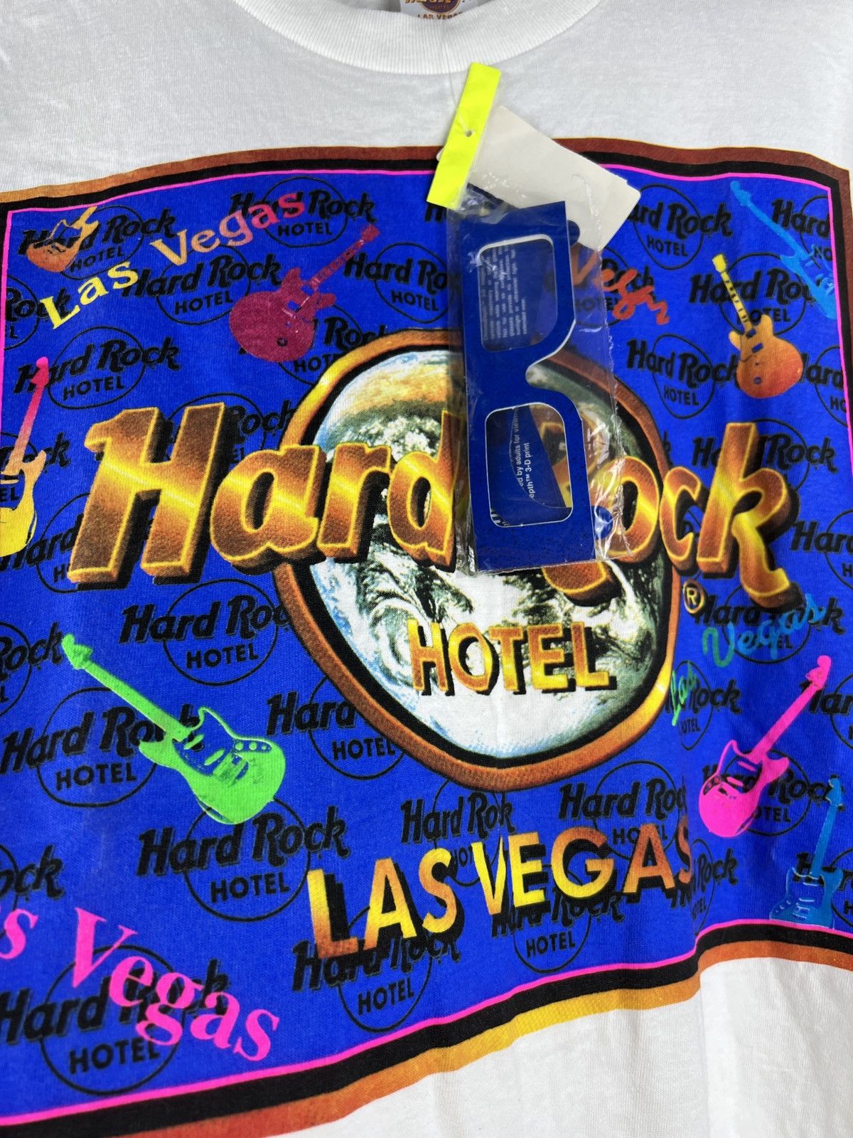 Band Tees × Hard Rock Cafe × Vintage Vintage 3D Hard Rock Las Vegas tee 1990 with 3D glass y2k Size US L / EU 52-54 / 3 - 7 Thumbnail