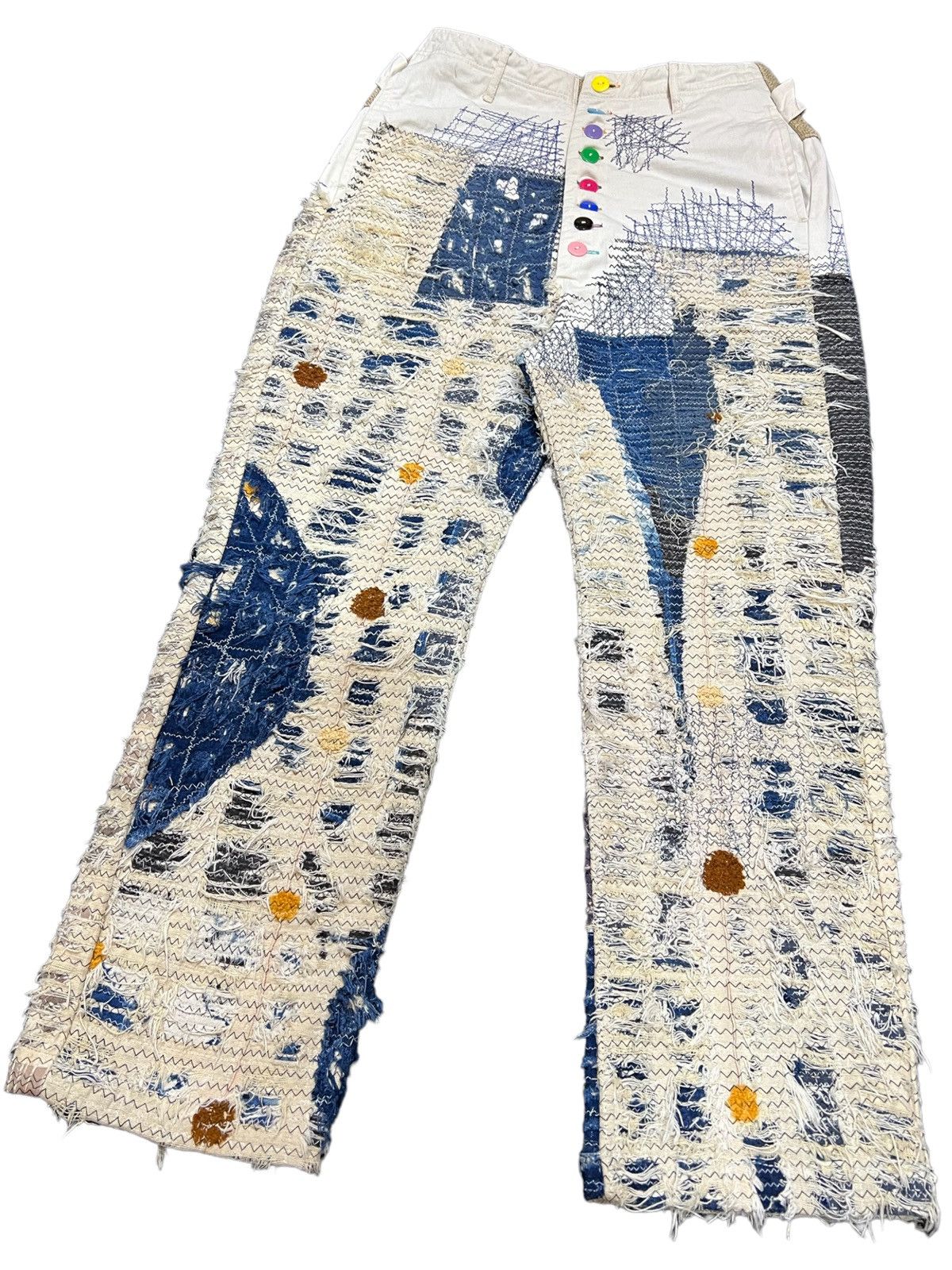 Kapital × Kapital Kountry 🔥Kapital Selvedge Smiley Remake Hippie Insane Denim Stars Size US 28 / EU 44 - 4 Thumbnail