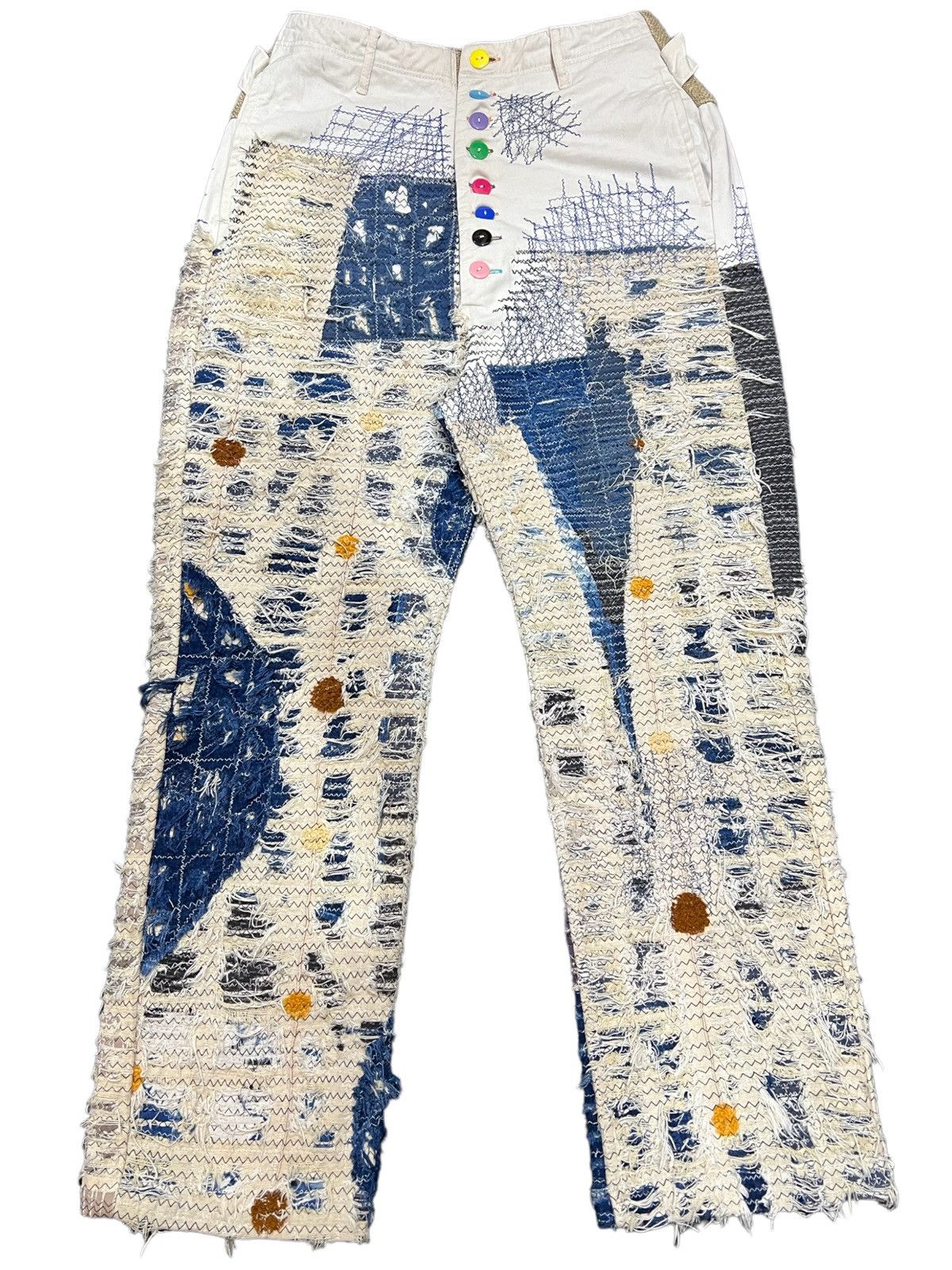 Kapital × Kapital Kountry 🔥Kapital Selvedge Smiley Remake Hippie Insane Denim Stars Size US 28 / EU 44 - 2 Thumbnail