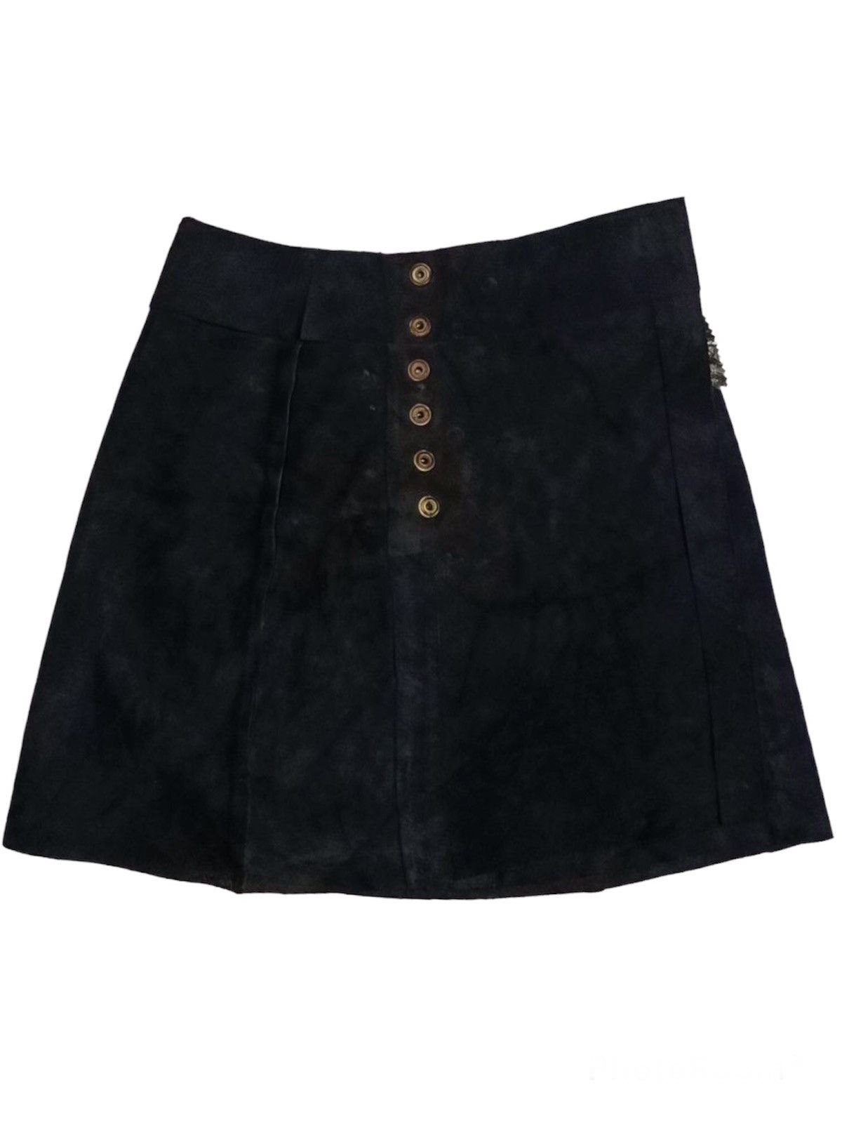 image of Avant Garde x Genuine Leather Skirt By Fook Deluxe Leather Wear Size 7 in Black, Women's