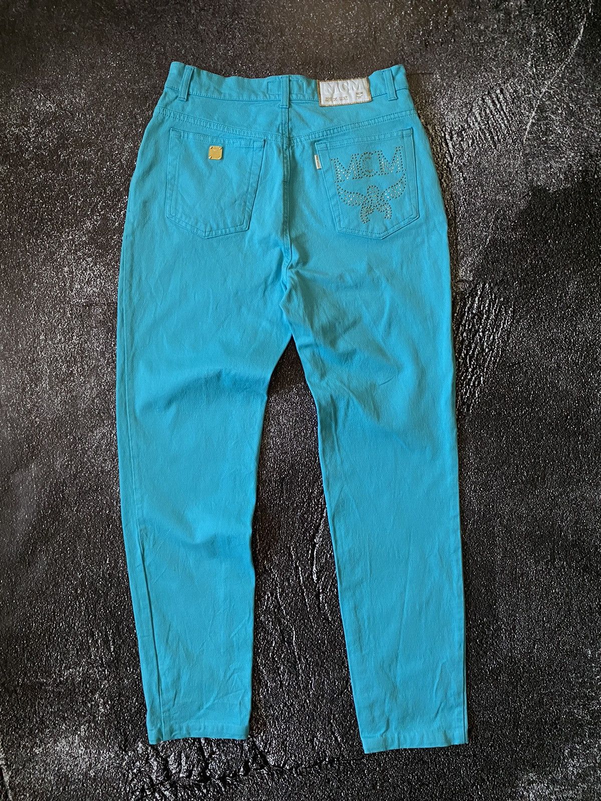 image of Logo MCM Blue Pants, Women's (Size 30)