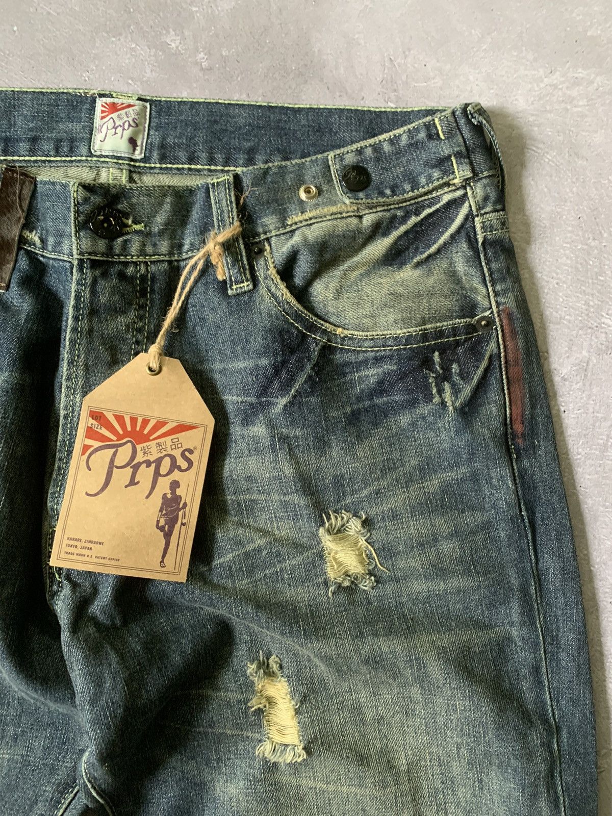 Prps VINTAGE PRPS DISTRESSED COWBOY PUNK RAVE GRUNGE GORPCORE Size US 32 / EU 48 - 4 Thumbnail