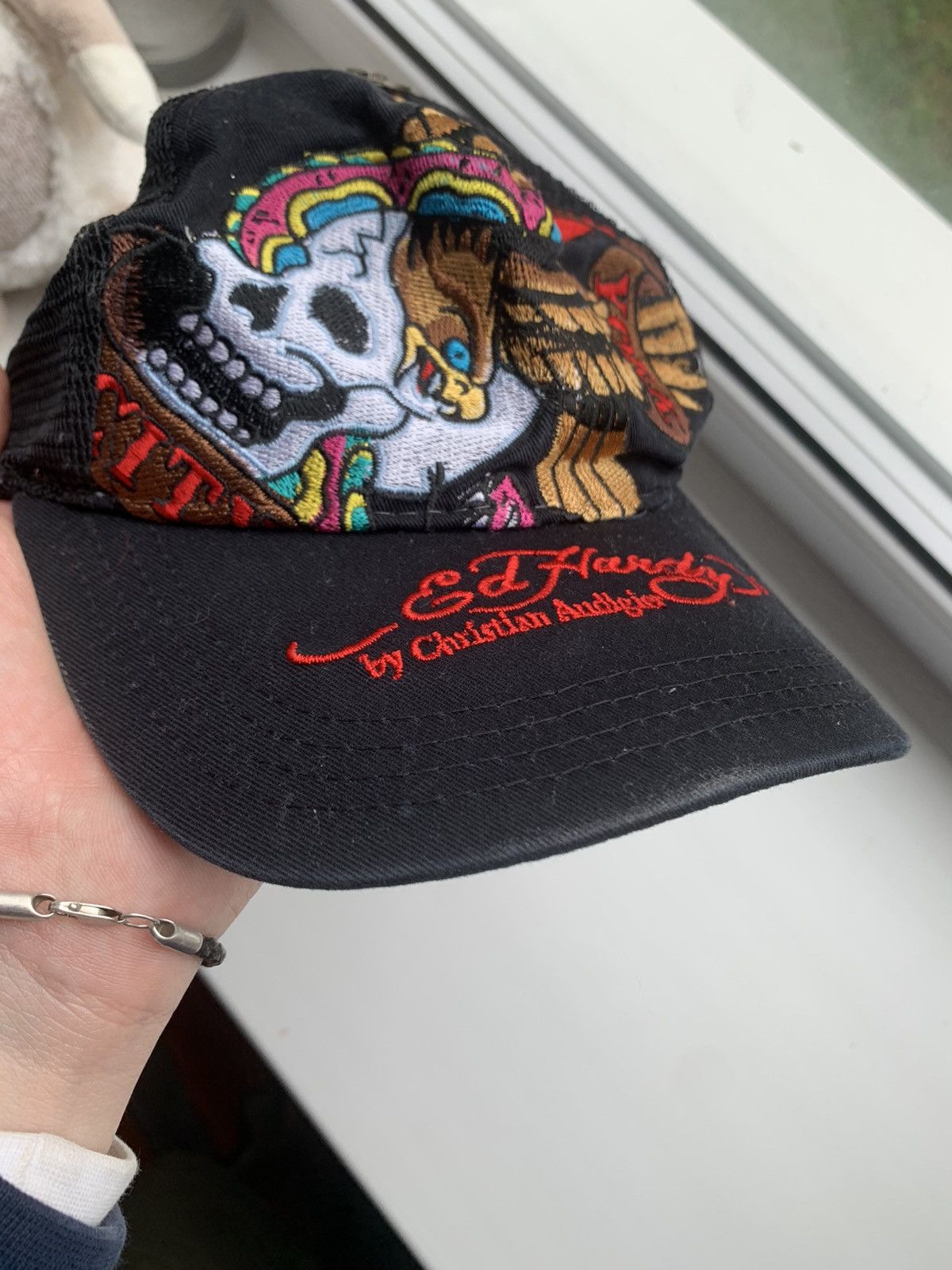 Ed Hardy Vintage Ed Hardy Trucker Hat Rhinestones Size ONE SIZE - 2 Thumbnail