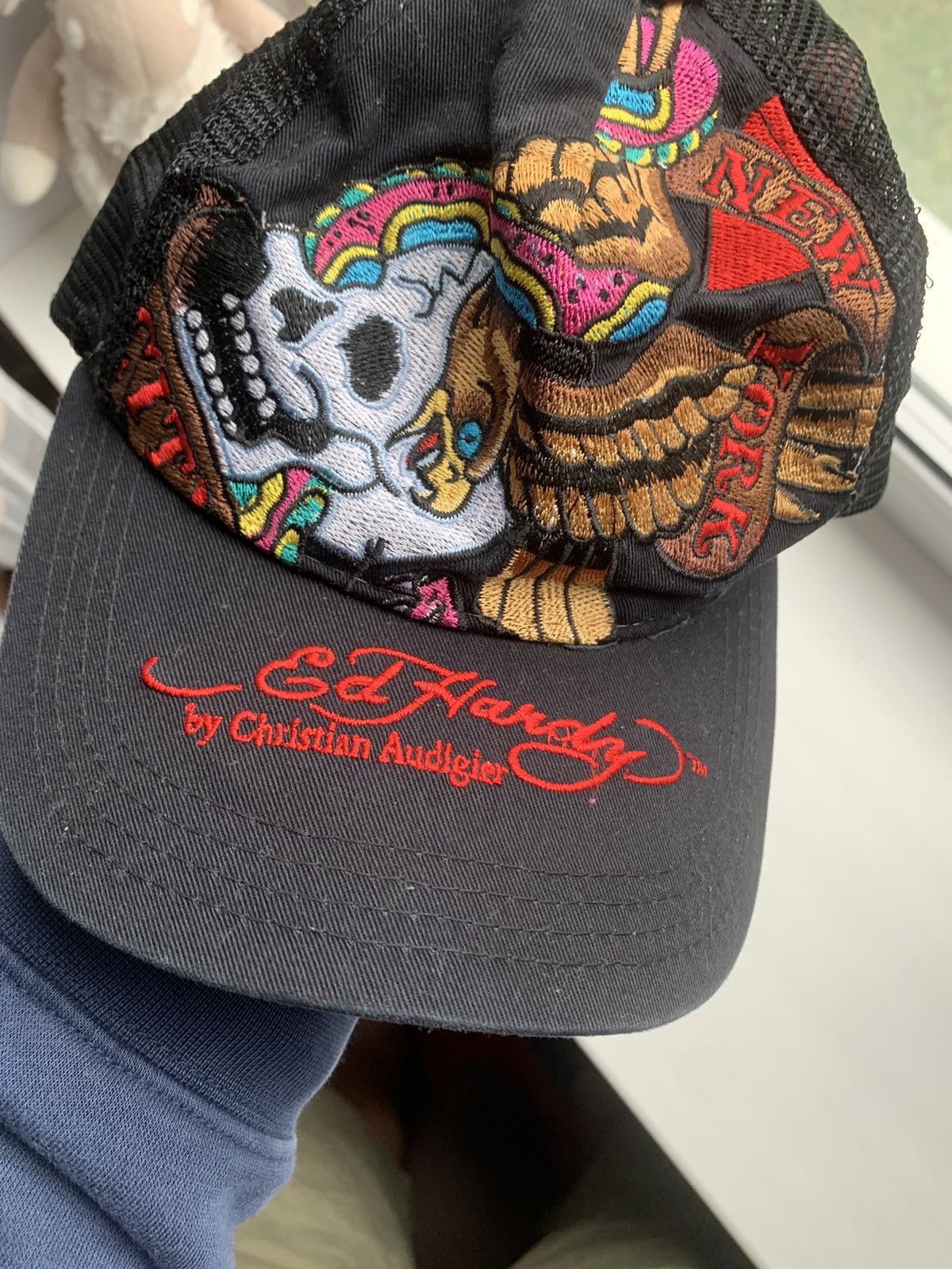 Ed Hardy Vintage Ed Hardy Trucker Hat Rhinestones Size ONE SIZE - 4 Thumbnail