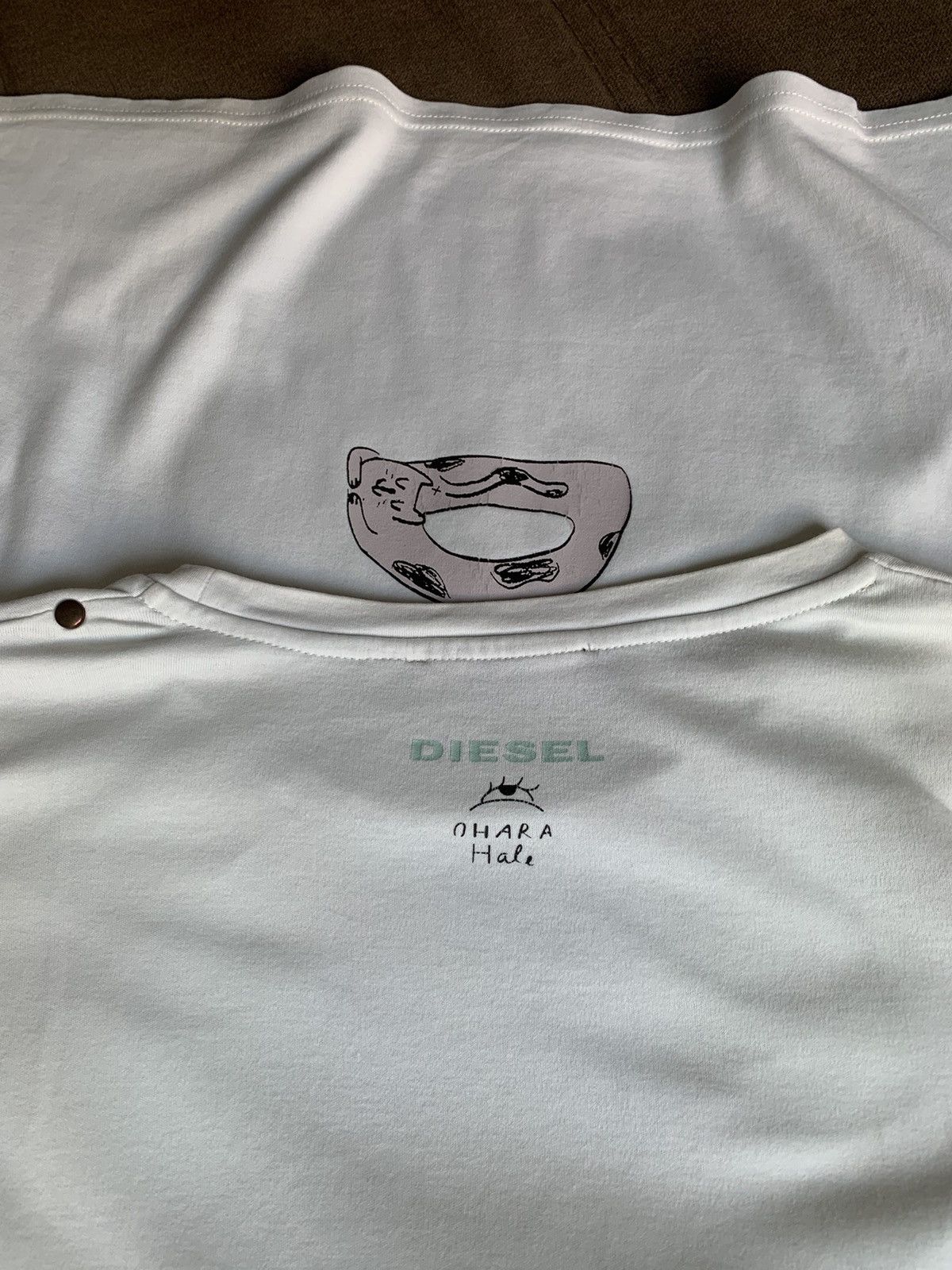 Diesel Diesel x Ohara Hale Big Logo Cat White T-Shirt Size M / US 6-8 / IT 42-44 - 7 Thumbnail