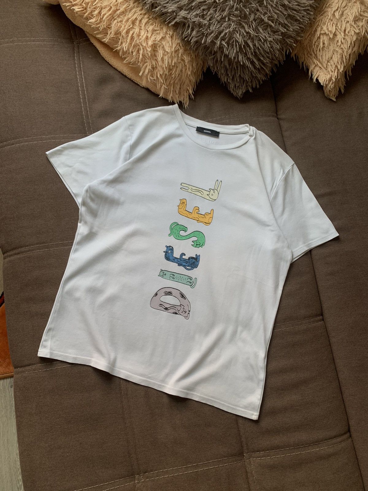 Diesel Diesel x Ohara Hale Big Logo Cat White T-Shirt Size M / US 6-8 / IT 42-44 - 2 Thumbnail