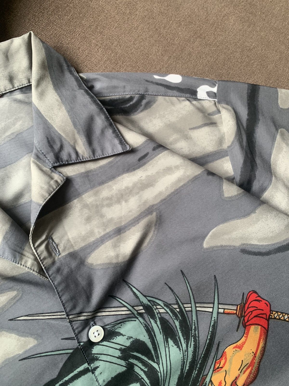 Vintage Vintage Crazy Shirt full print shirt anime samurai Grey Size US XS / EU 42 / 0 - 4 Thumbnail