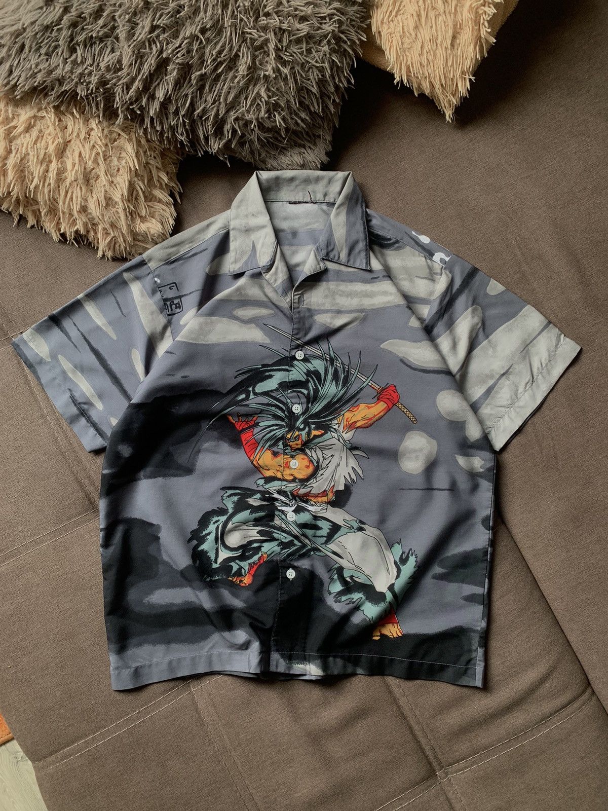 Vintage Vintage Crazy Shirt full print shirt anime samurai Grey Size US XS / EU 42 / 0 - 1 Thumbnail