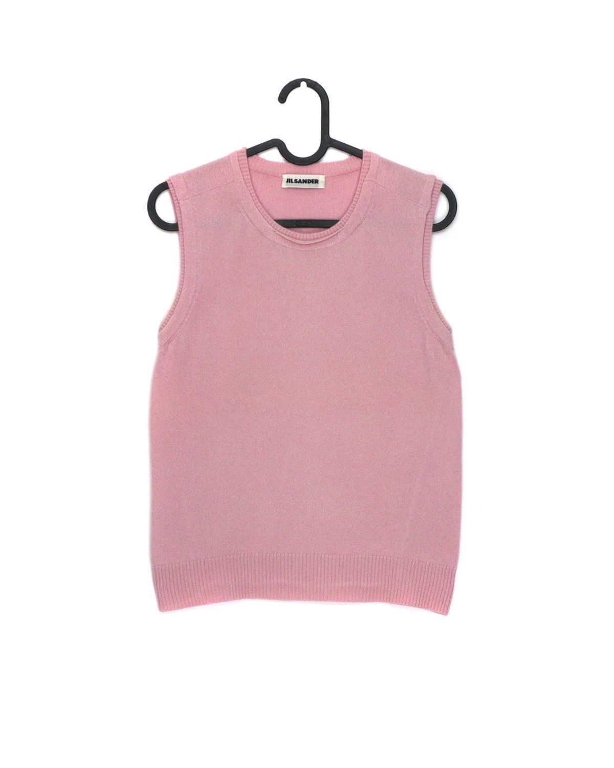 image of Jil Sander Cashmere Knit Wool Pink Tank Top Sleeveless Shirt, Women's (Size Small)