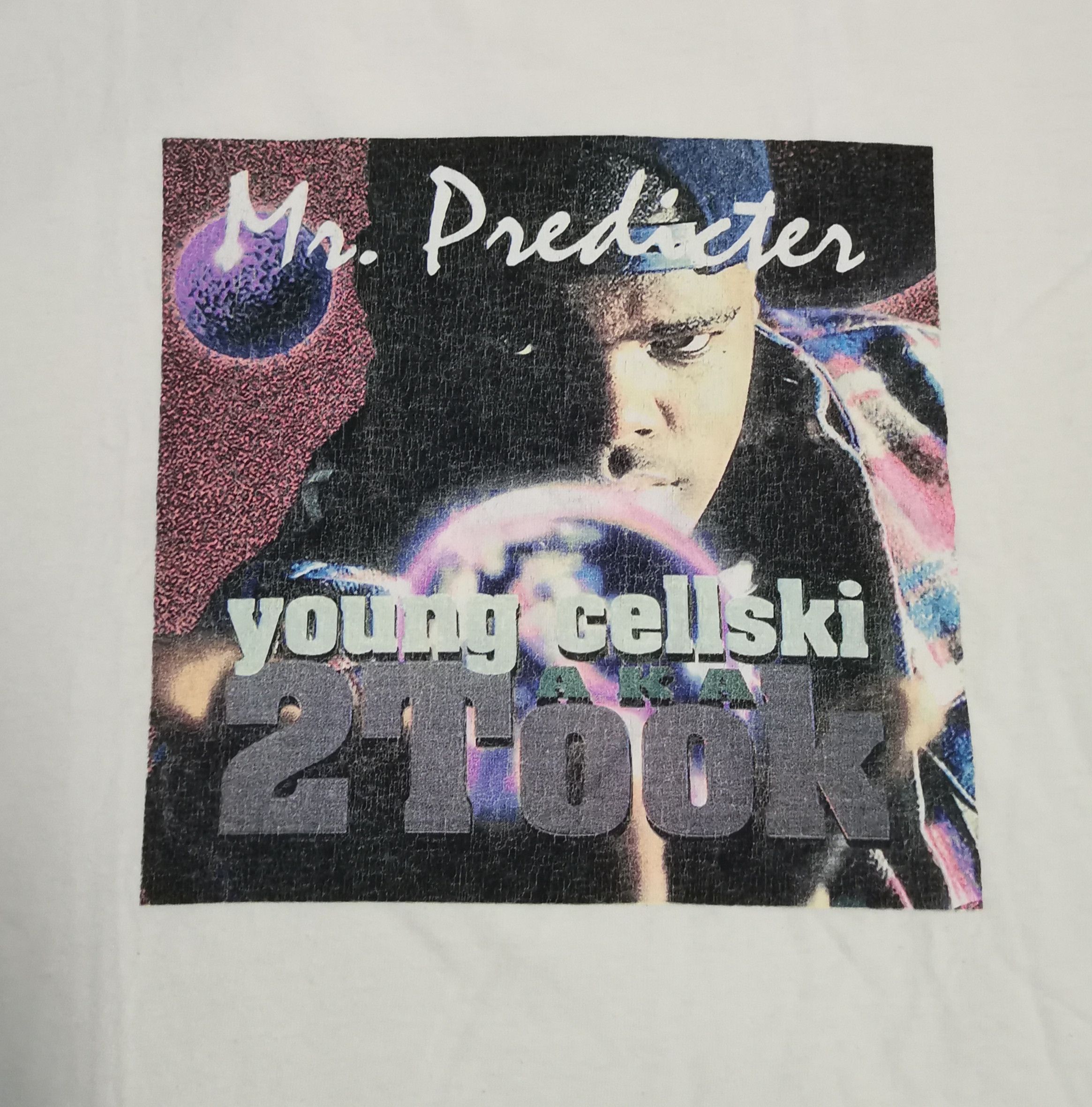 image of Vintage Ftc X Cellski Mr. Predicter Rappers Hip Hop in White, Men's (Size Large)