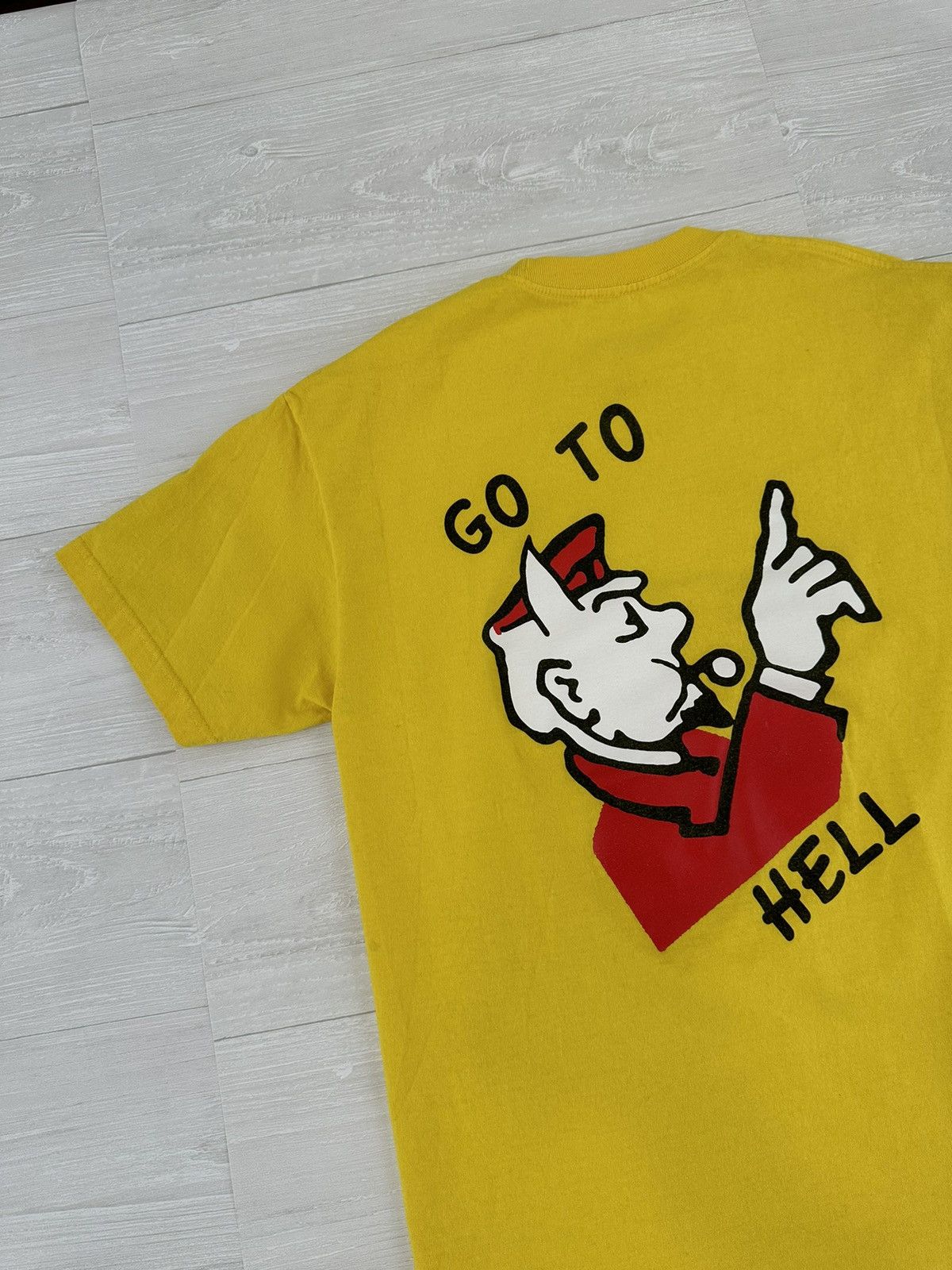 Superrradical Superrradical Yellow " Go To Hell " Monopoly Logo Tee Large Size US L / EU 52-54 / 3 - 2 Thumbnail
