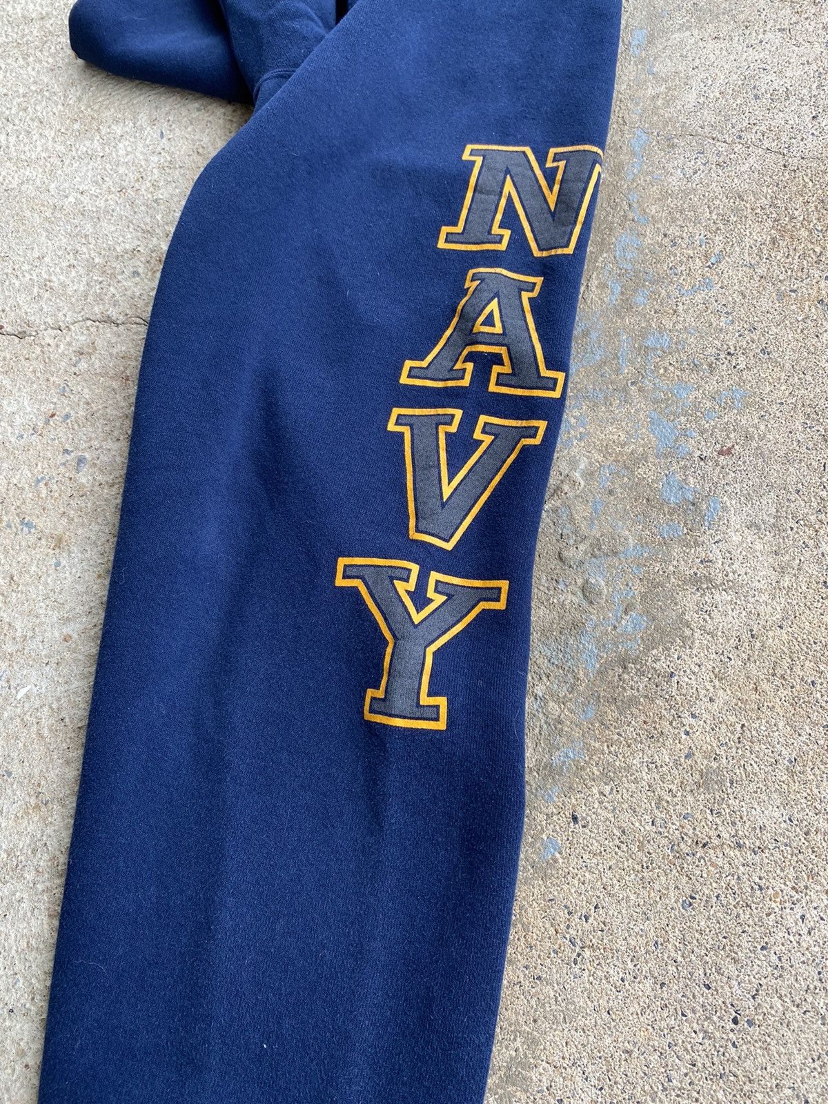 Japanese Brand × Vintage Vintage 90’s Navy USN Spellout Distressed Sweatpants Size US 26 / EU 42 - 6 Thumbnail