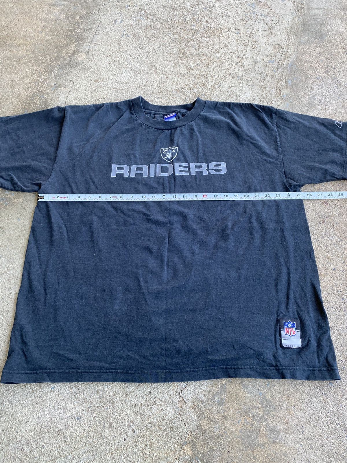 NFL × Vintage Vintage Y2K Reebok Raiders Football Faded Black Shirt Size US XL / EU 56 / 4 - 10 Thumbnail