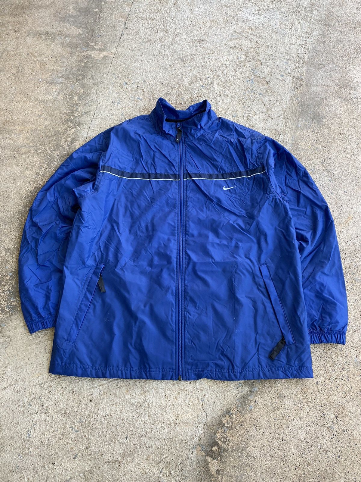 Nike × Vintage Vintage Y2K Nike Blue Full Zip Windbreaker Jacket Size US XL / EU 56 / 4 - 1 Thumbnail