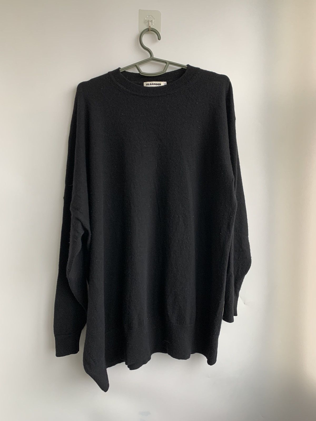 image of Italian Designers x Jil Sander Asymmetrical Oversized Sweater in Black, Women's (Size Small)