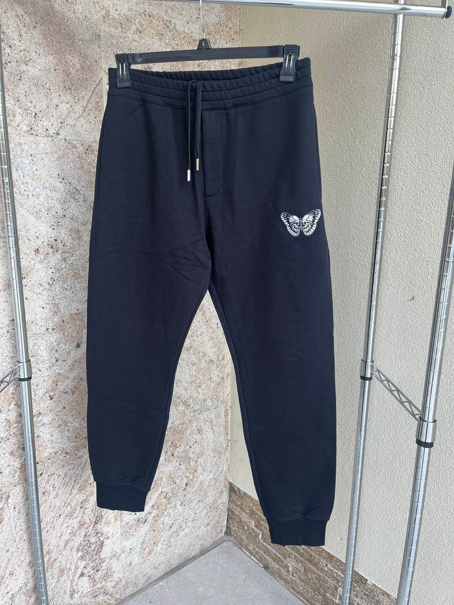 Q.2 / Butterfly Embroidered Jogger Sweatpants in Black