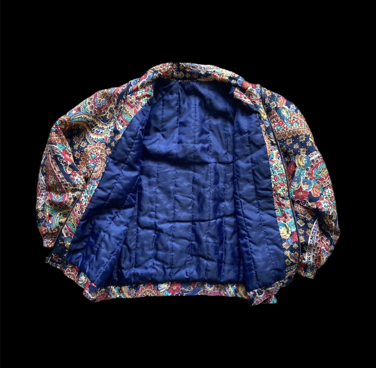 Other Vintage Y2K AOP silk floral paisley puffer jacket VTG M/L Size M / US 6-8 / IT 42-44 - 2 Thumbnail