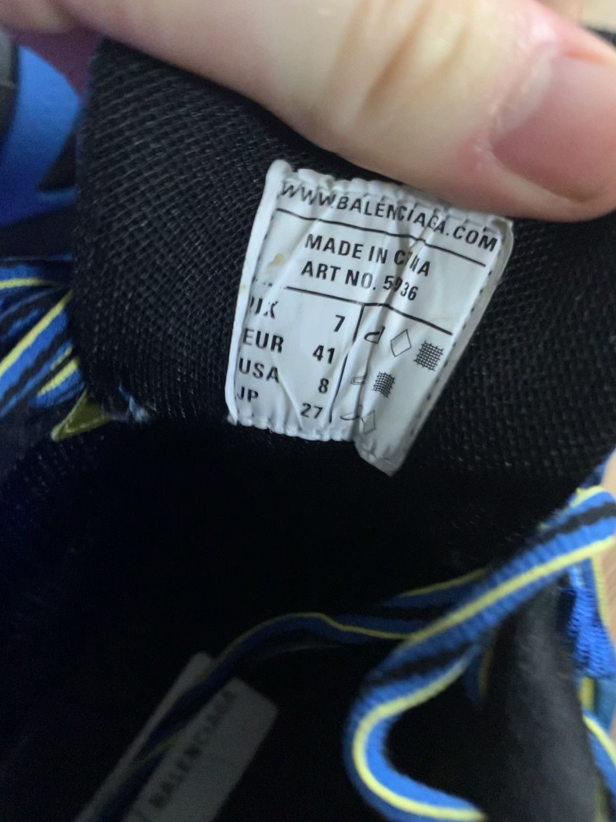 Balenciaga Blue and Yellow LED Track Low Sneakers Size US 8.5 / EU 41-42 - 5 Thumbnail