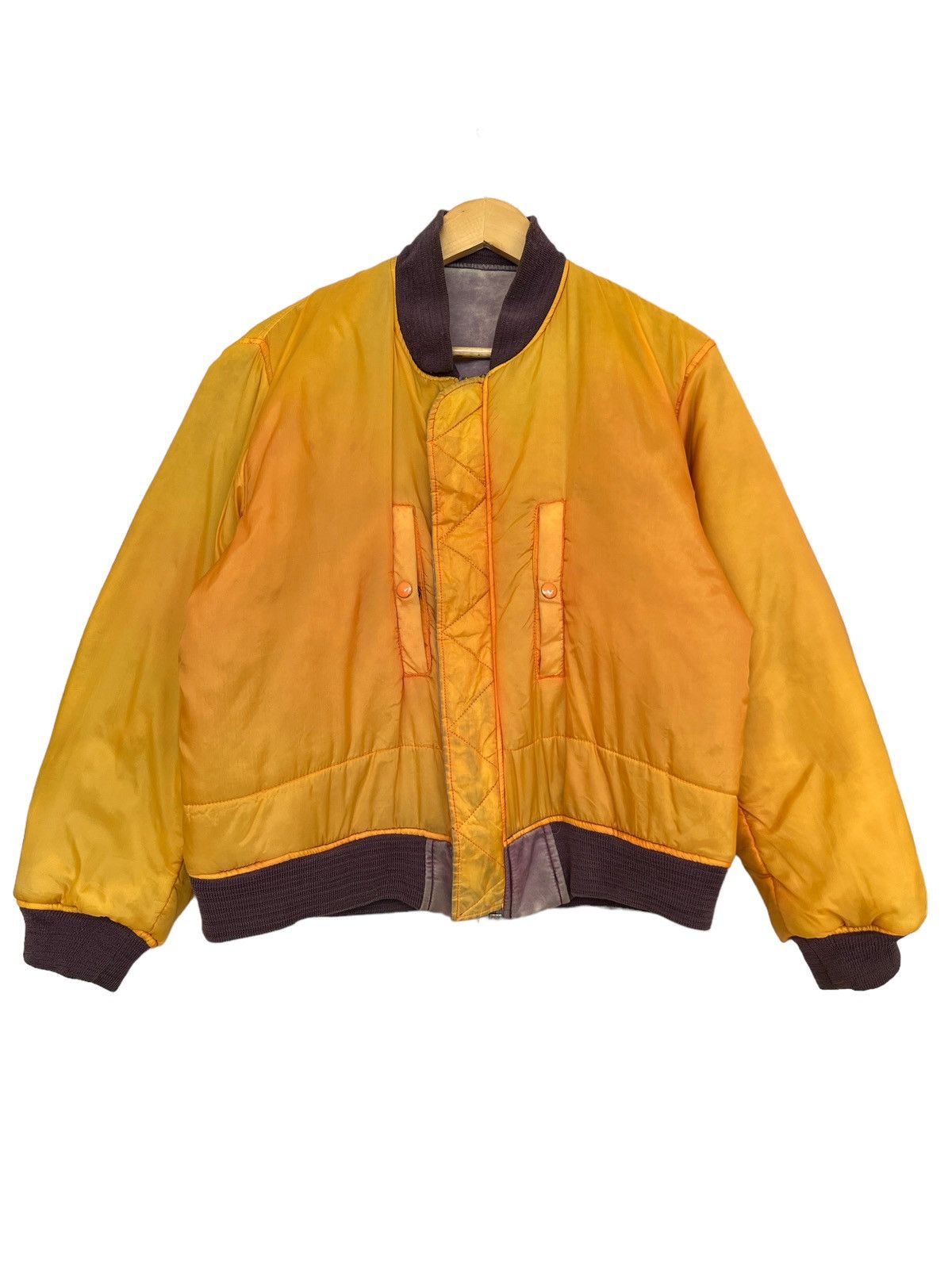 Vintage Pick🔥 Vintage USAF MA-1 Distressed Bomber Sunfaded Jacket Size US L / EU 52-54 / 3 - 11 Thumbnail