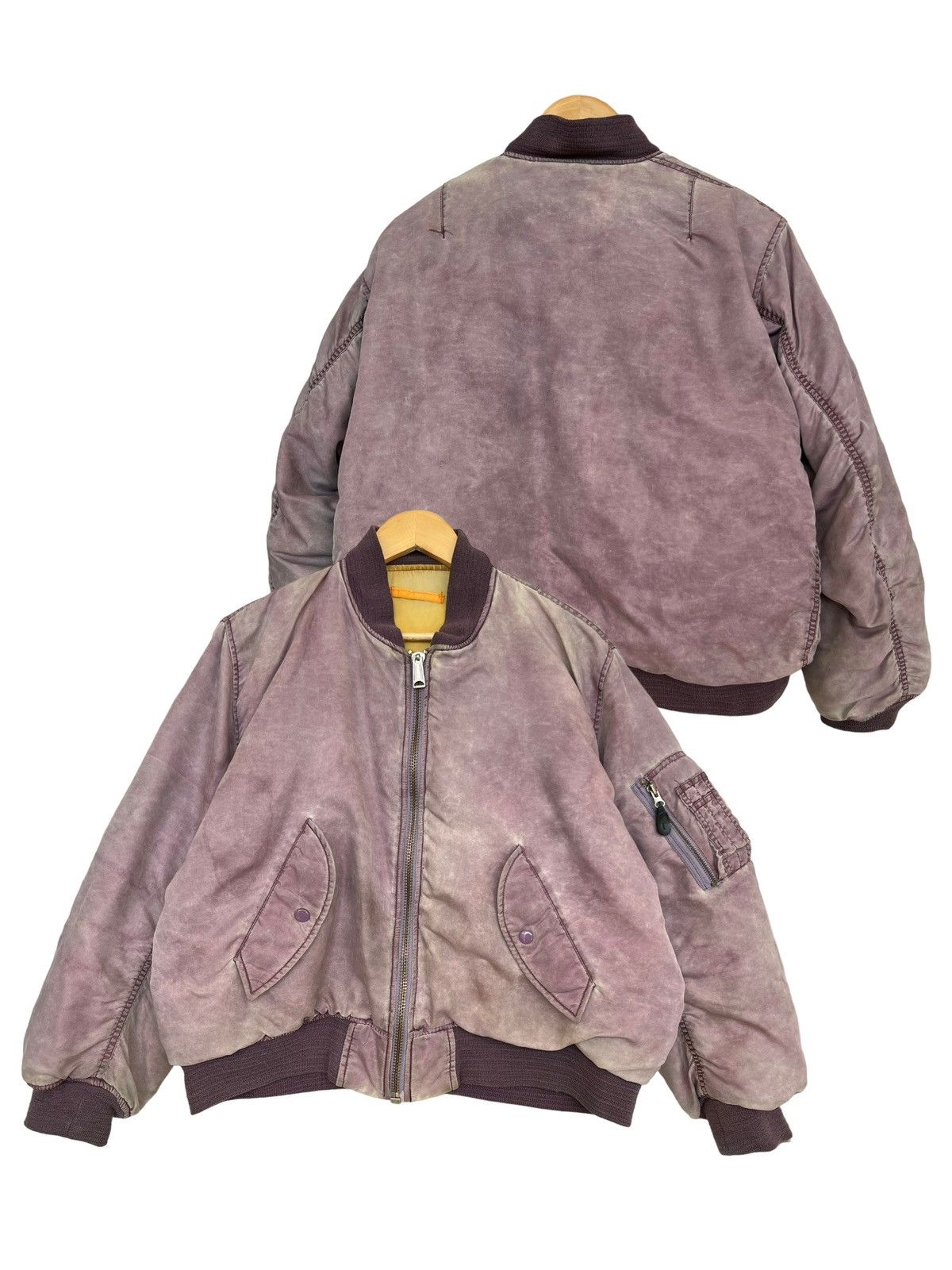 Vintage Pick🔥 Vintage USAF MA-1 Distressed Bomber Sunfaded Jacket Size US L / EU 52-54 / 3 - 1 Thumbnail