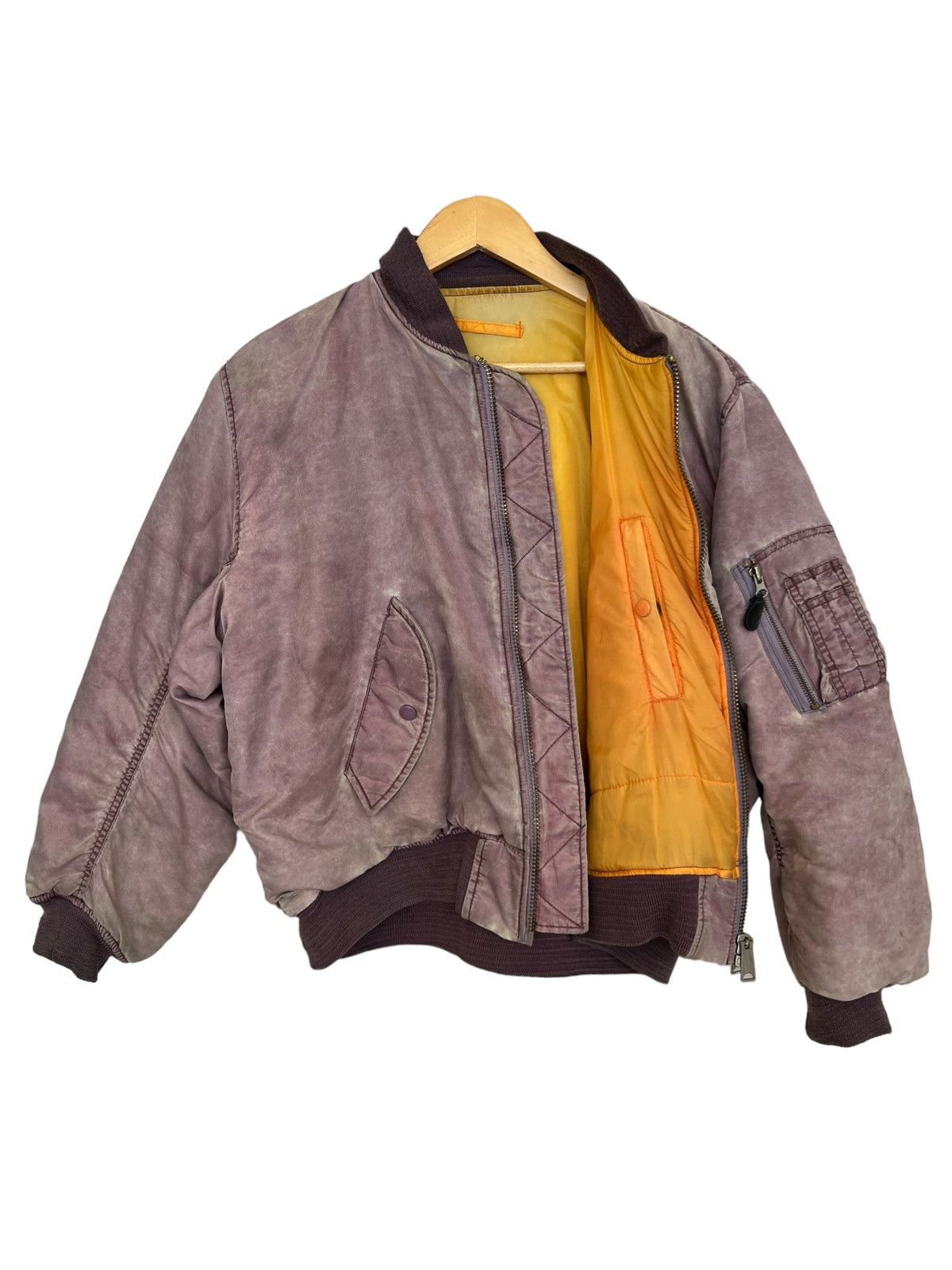 Vintage Pick🔥 Vintage USAF MA-1 Distressed Bomber Sunfaded Jacket Size US L / EU 52-54 / 3 - 9 Thumbnail