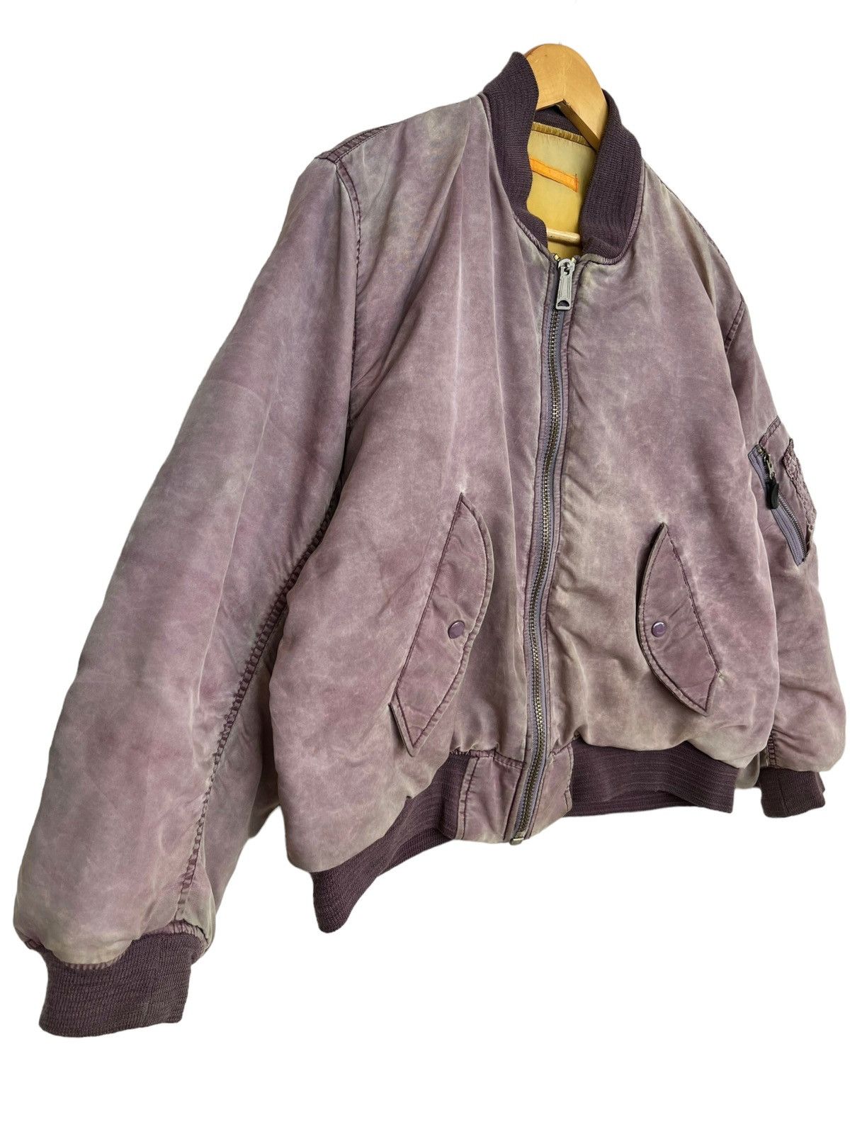Vintage Pick🔥 Vintage USAF MA-1 Distressed Bomber Sunfaded Jacket Size US L / EU 52-54 / 3 - 5 Thumbnail