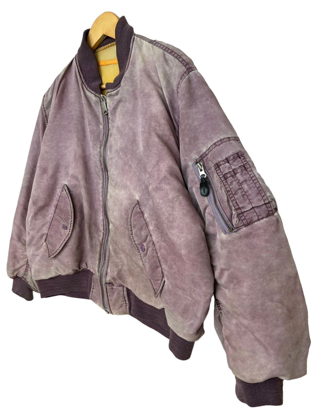 Vintage Pick🔥 Vintage USAF MA-1 Distressed Bomber Sunfaded Jacket Size US L / EU 52-54 / 3 - 6 Thumbnail