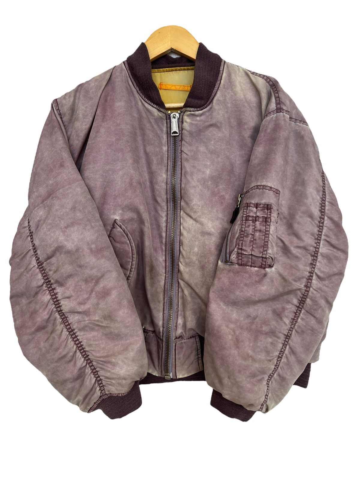 Vintage Pick🔥 Vintage USAF MA-1 Distressed Bomber Sunfaded Jacket Size US L / EU 52-54 / 3 - 4 Thumbnail