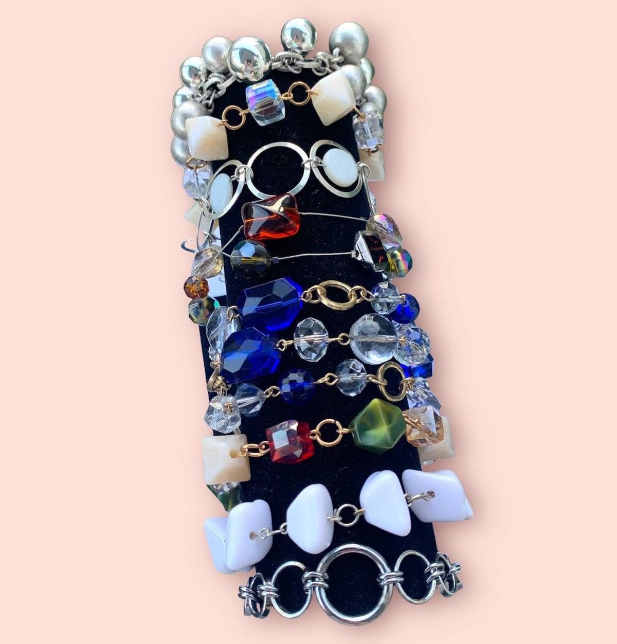 Vintage Vintage Bracelets Colourful Beaded Crystals Jewelry Lot Size ONE SIZE - 7 Thumbnail