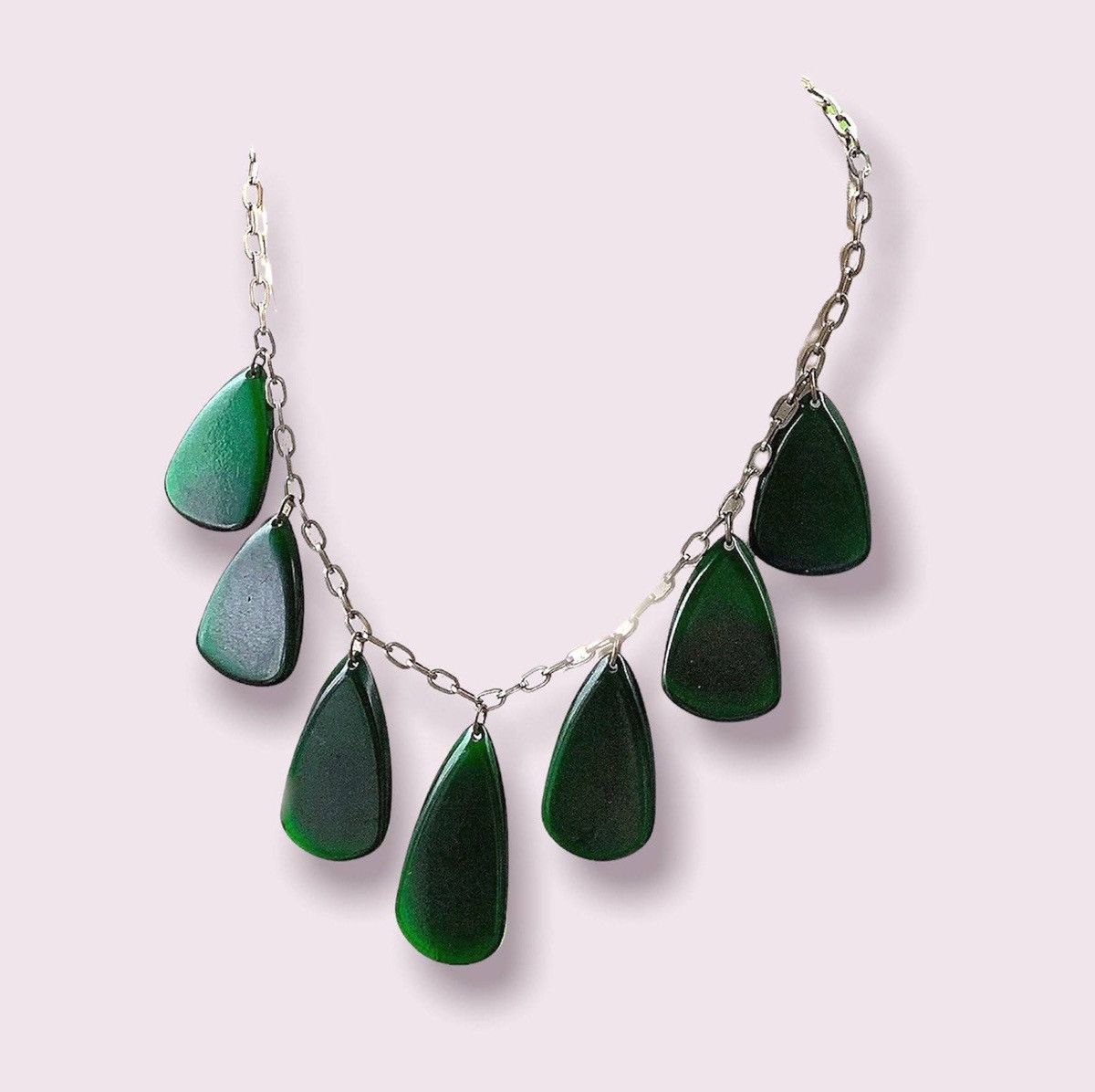 image of Bakelite Necklace Green Vintage Statement Jewelry, Women's