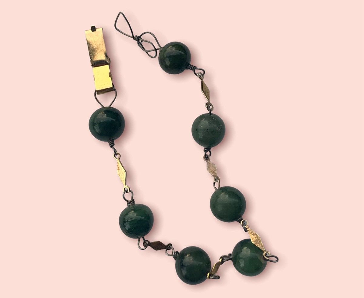Vintage Jade Bracelet Vintage Gold Link Women’s Jewelry Size ONE SIZE - 7 Thumbnail