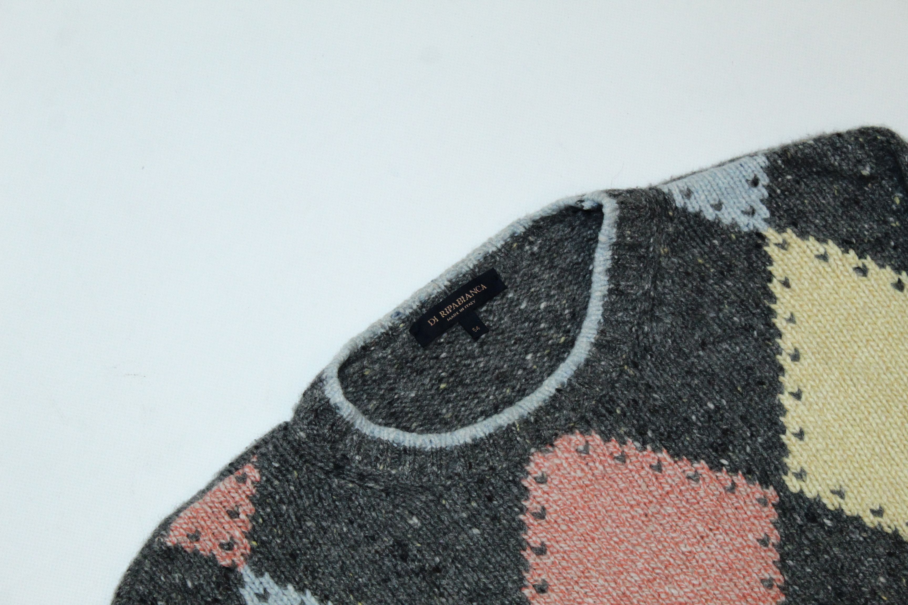 Etro Di Ripabianca Wool Cashmere Luxury Argyle Cable Knit Sweater Size US XL / EU 56 / 4 - 5 Thumbnail